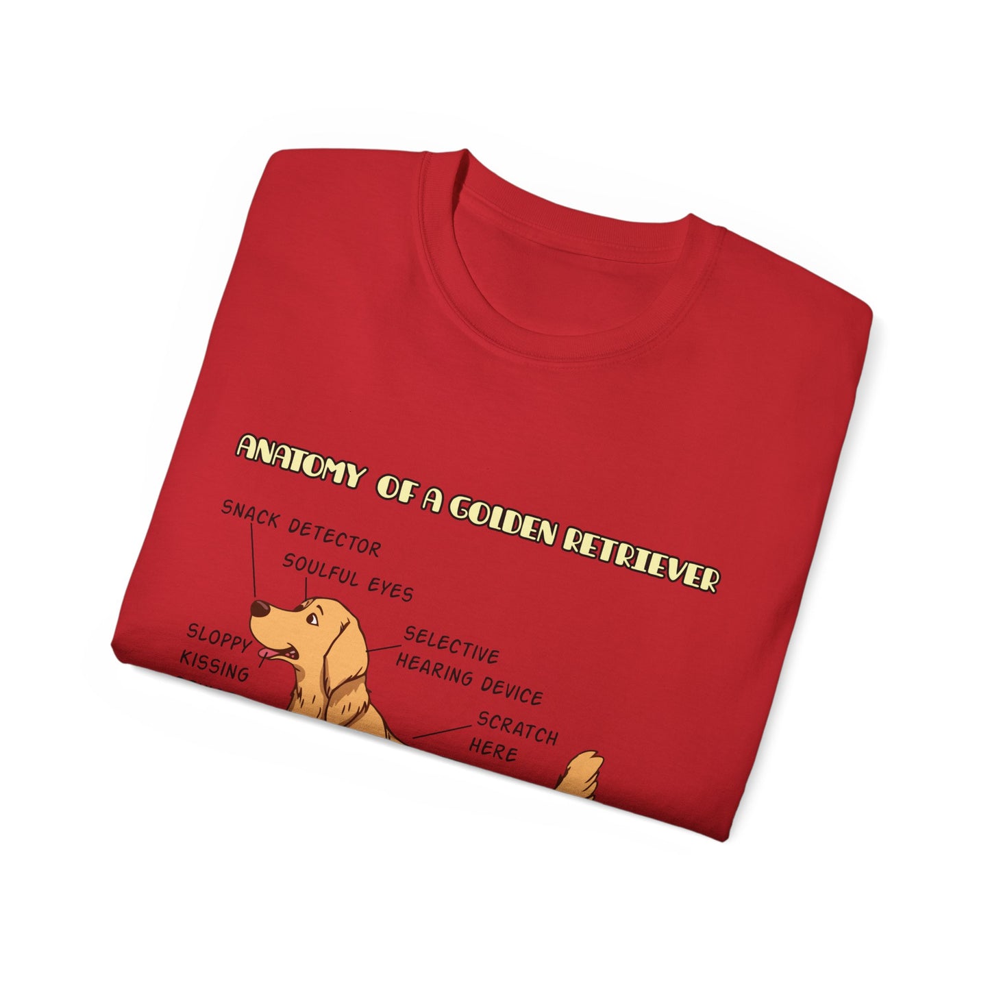 Dog Anatomy Unisex Tee - Cute Golden Retriever Cartoon Design