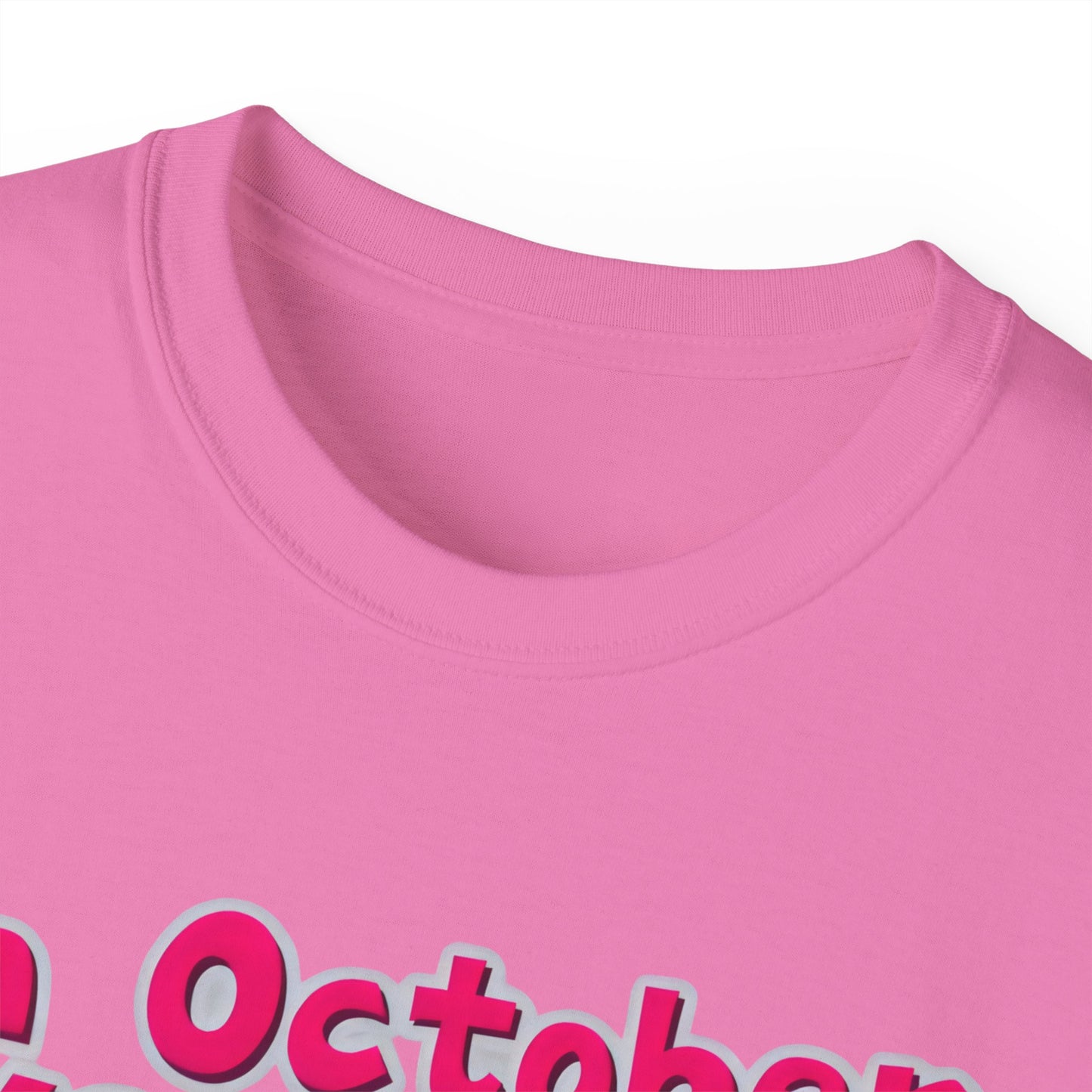 Cute Pet Cartoon In October We Wear Pink Unisex Organic T-Shirt