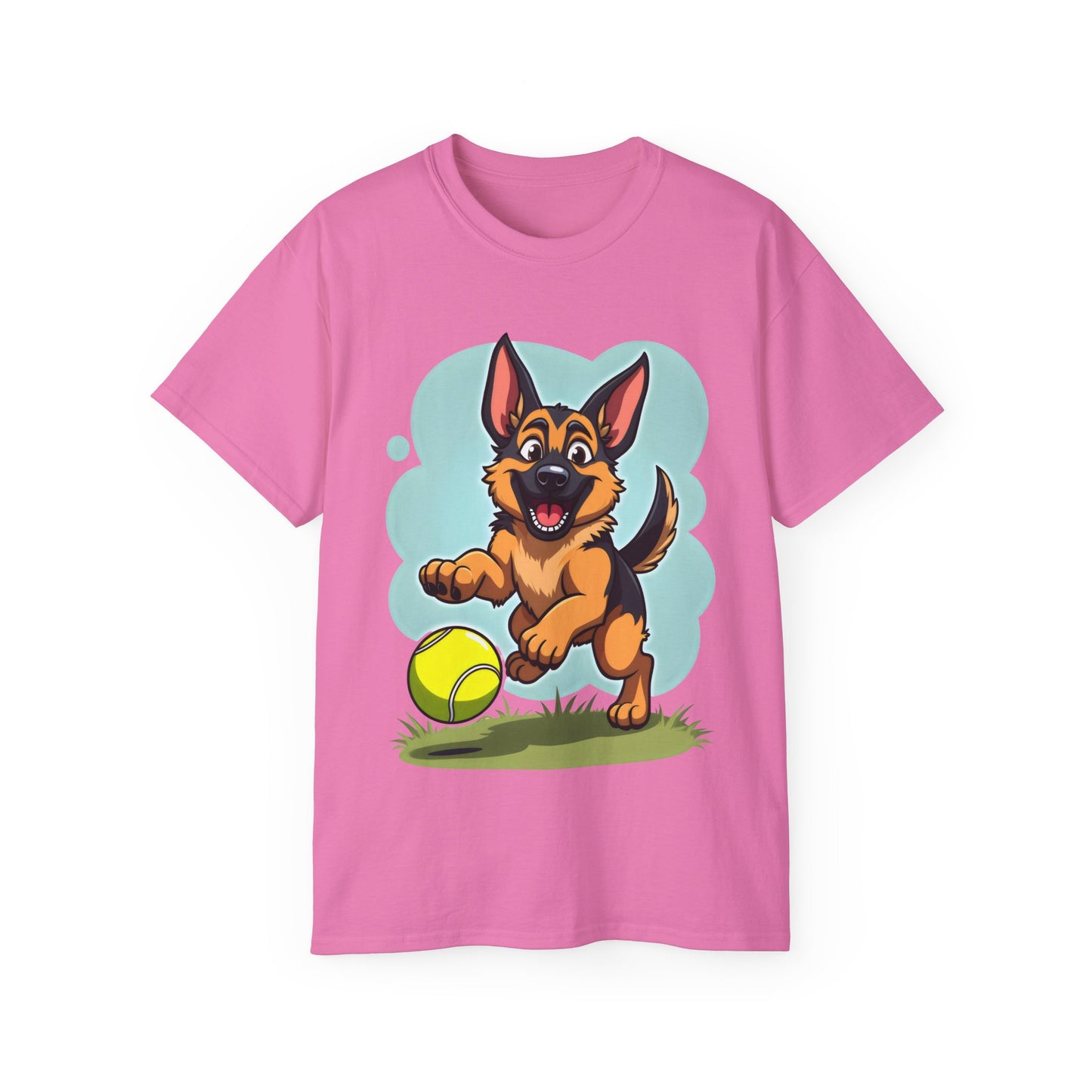 Cute Dog Cartoon German Shepherd Organic T-Shirt