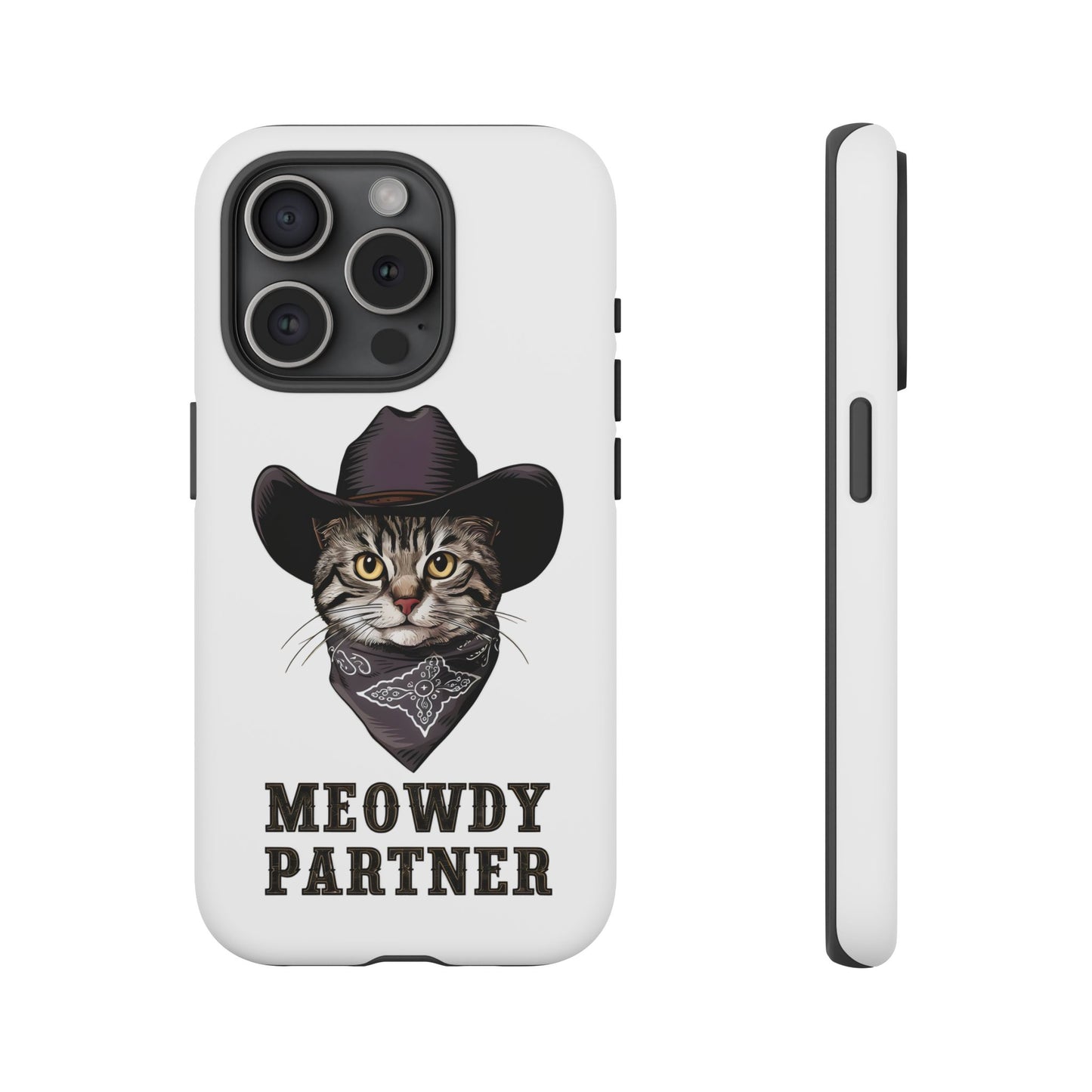 Cute Funny Cat Cartoon Meowdy Partner iPhone Tough Cases