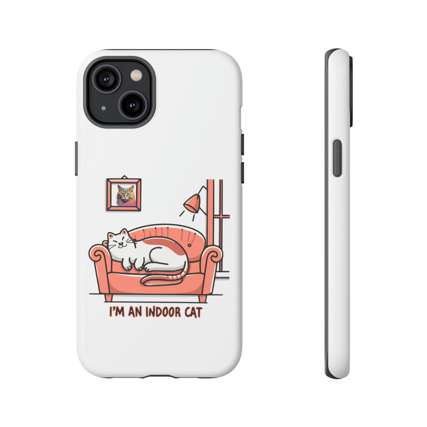 Cute Funny I'm an Indoor Cat Meme Cartoon iPhone Tough Cases