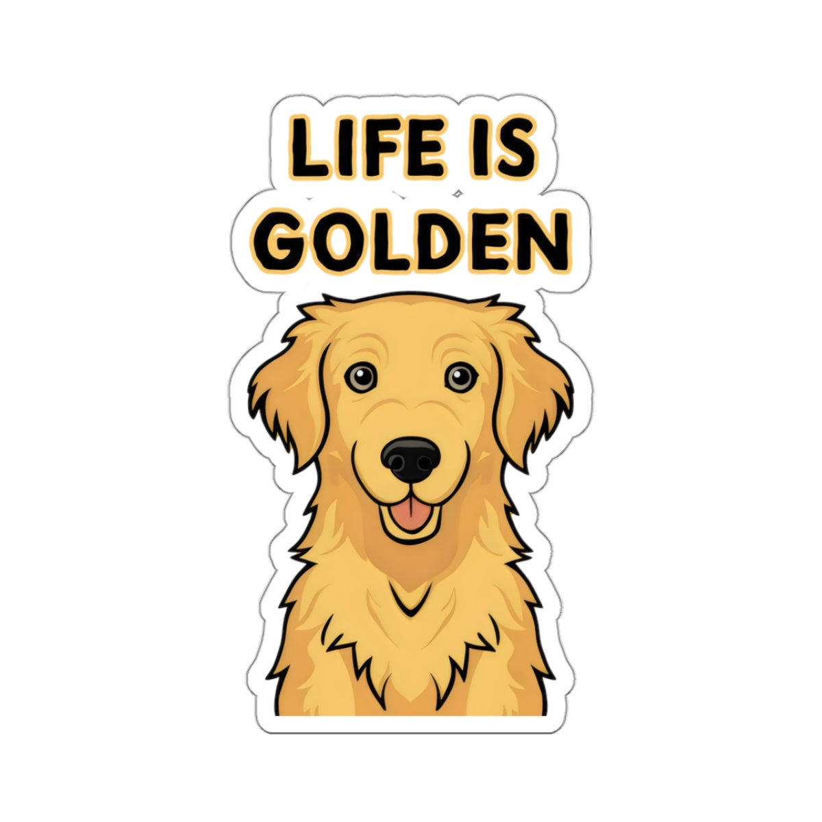 Cute Dog Cartoon Life is Golden Kiss-cut Stickers