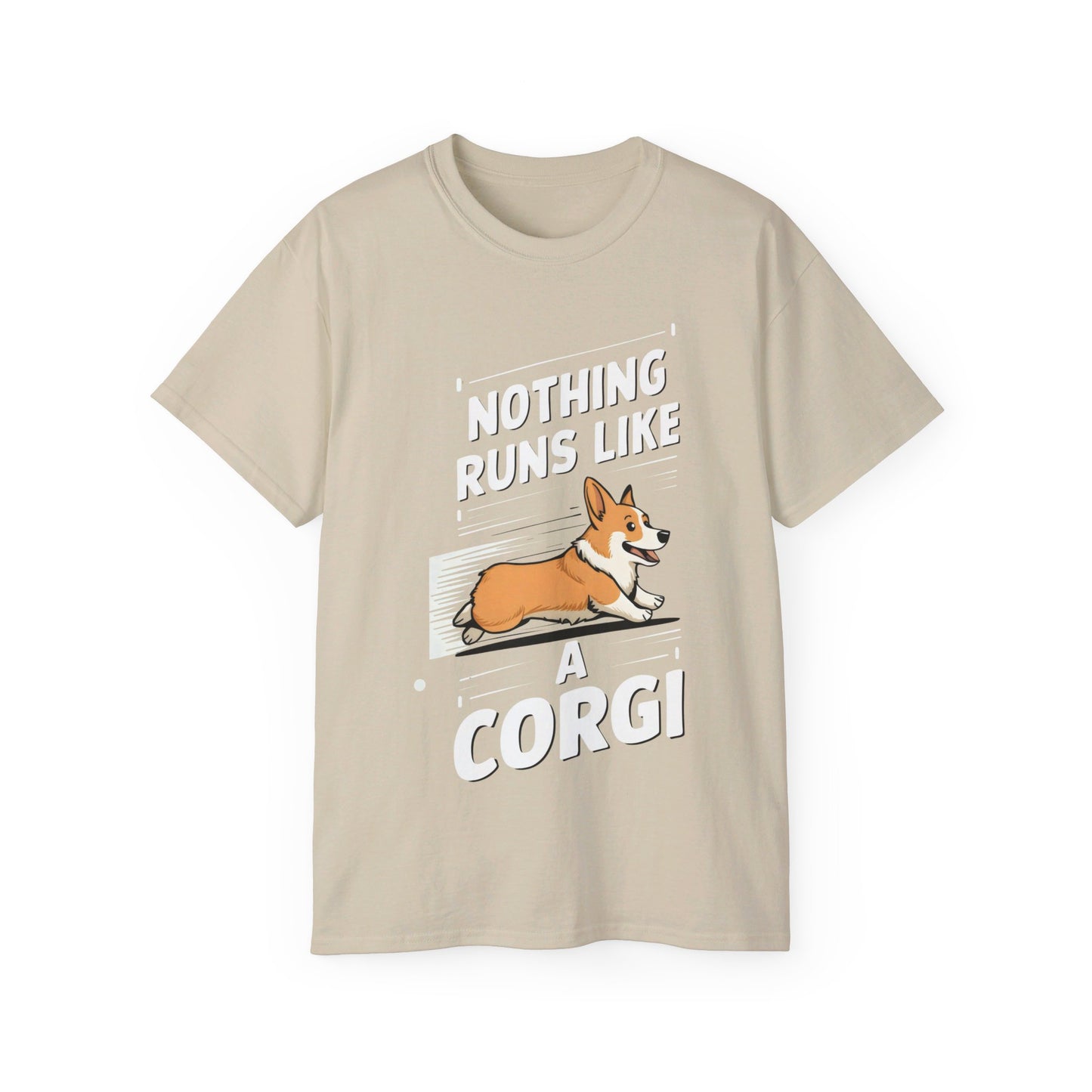 Cute Dog Cartoon Nothing Runs Like a Corgi Unisex Organic T-Shirt