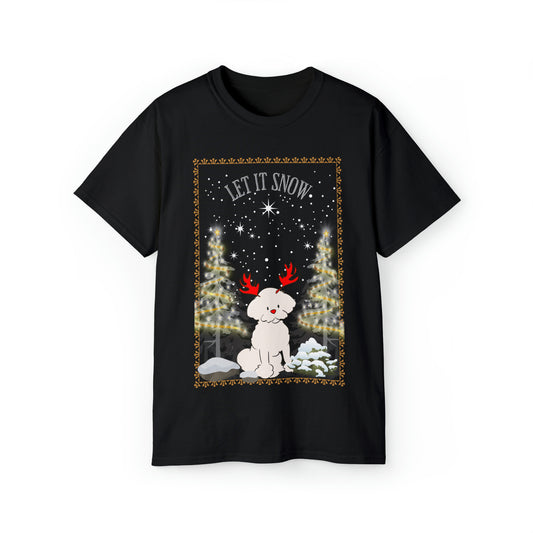 Cute Let It Snow Unisex Organic Christmas T-Shirt