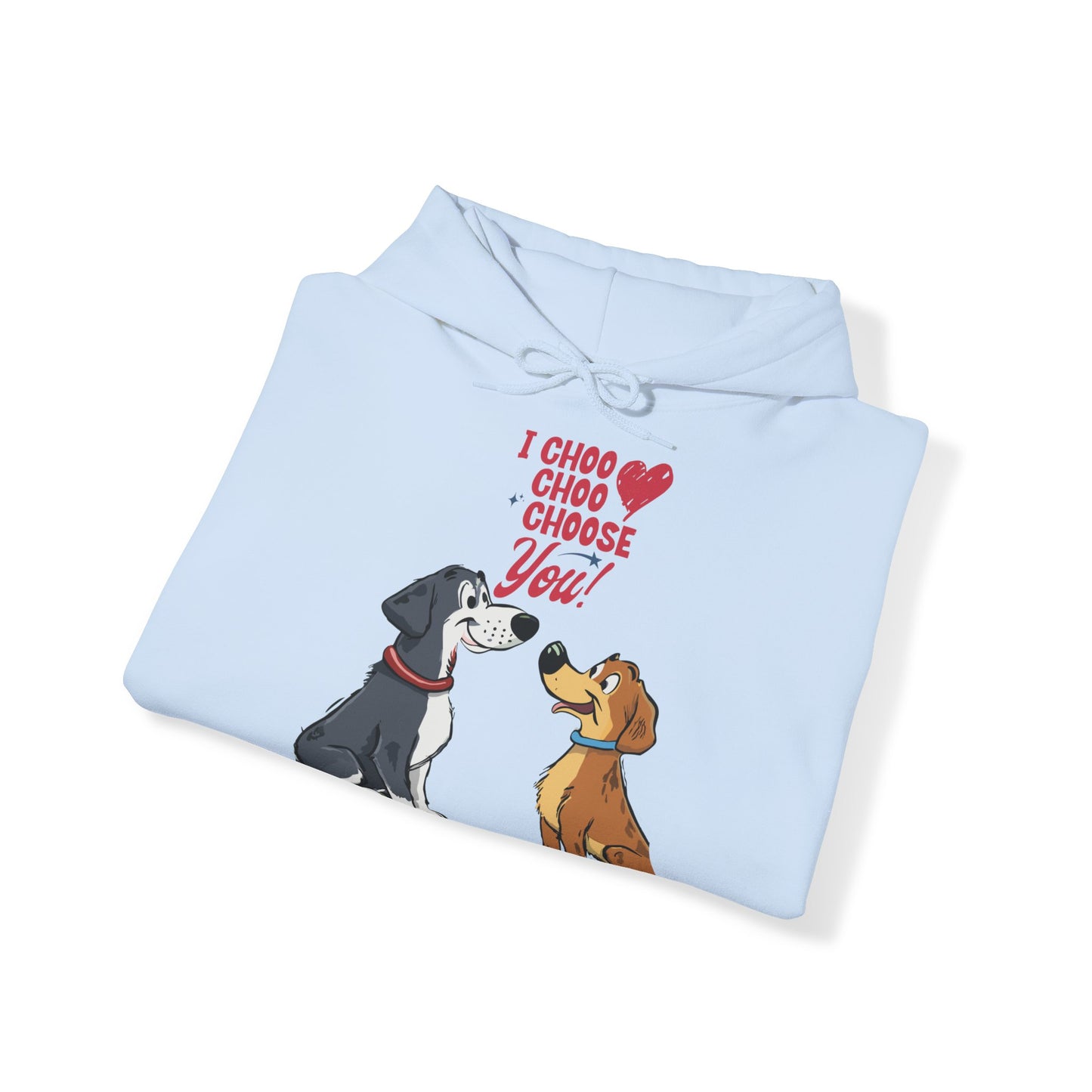 Cute Cartoon Dog I Choose You Valentine's Day Unisex Hooded Sweatshirt