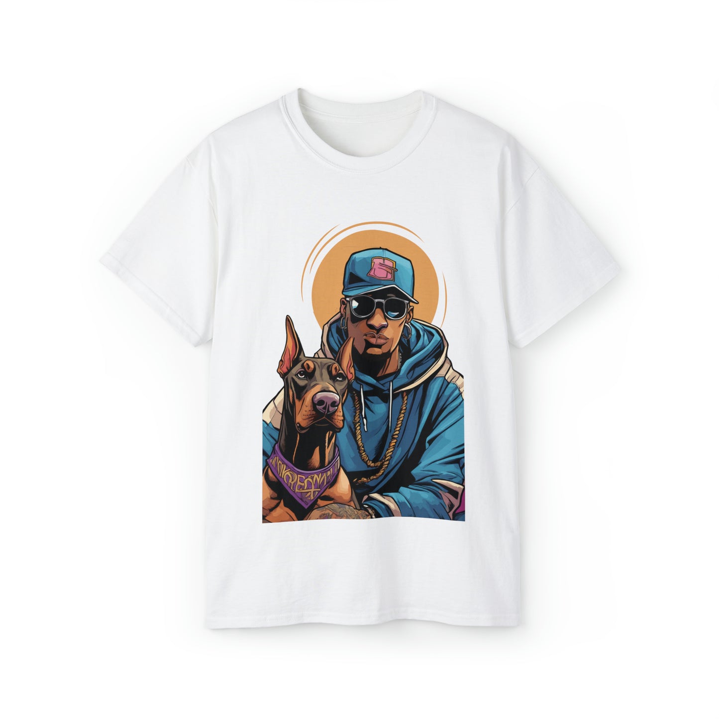 Cute Funny Rappers with Dogs Unisex Organic T-Shirt