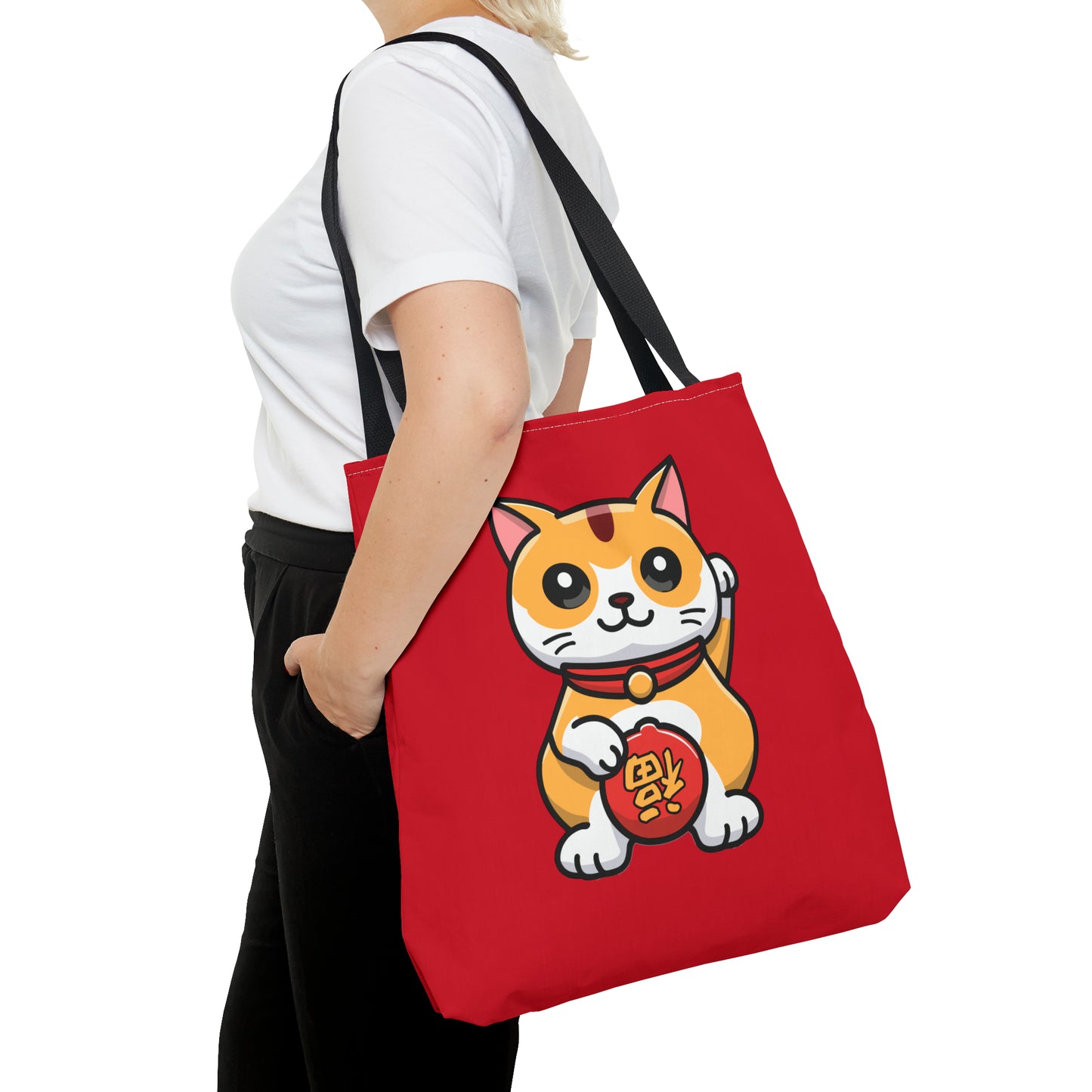 Cute Japanese Lucky Cat Cartoon Chinese New Year Tote Bag