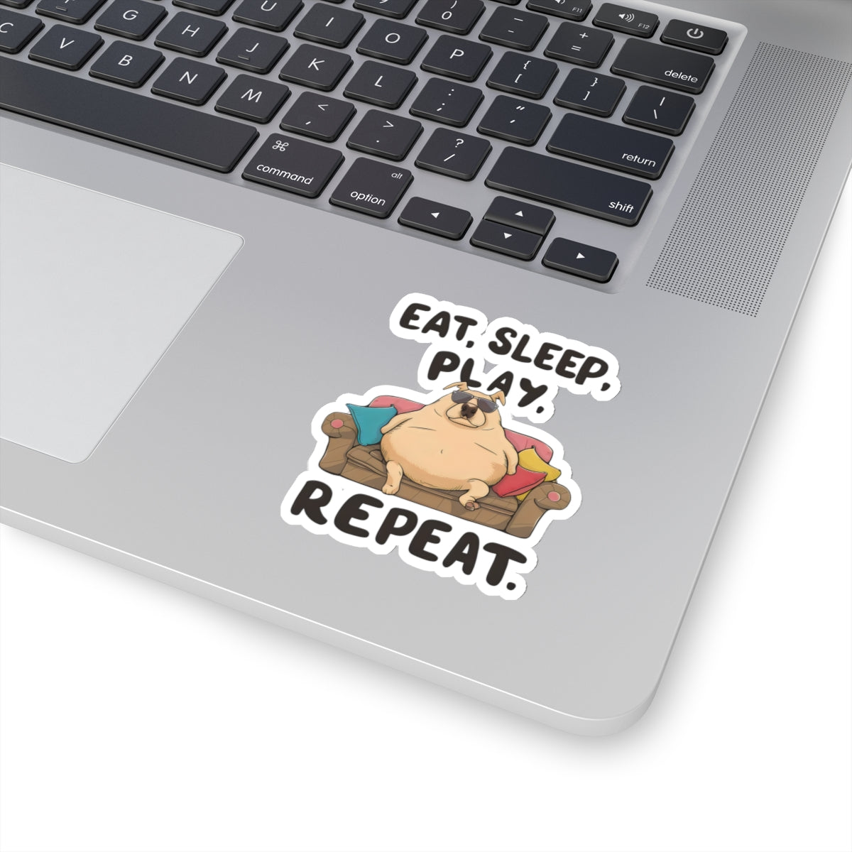 Cute Funny Dog Cartoon Eat Sleep Play Repeat Meme Kiss-cut Stickers