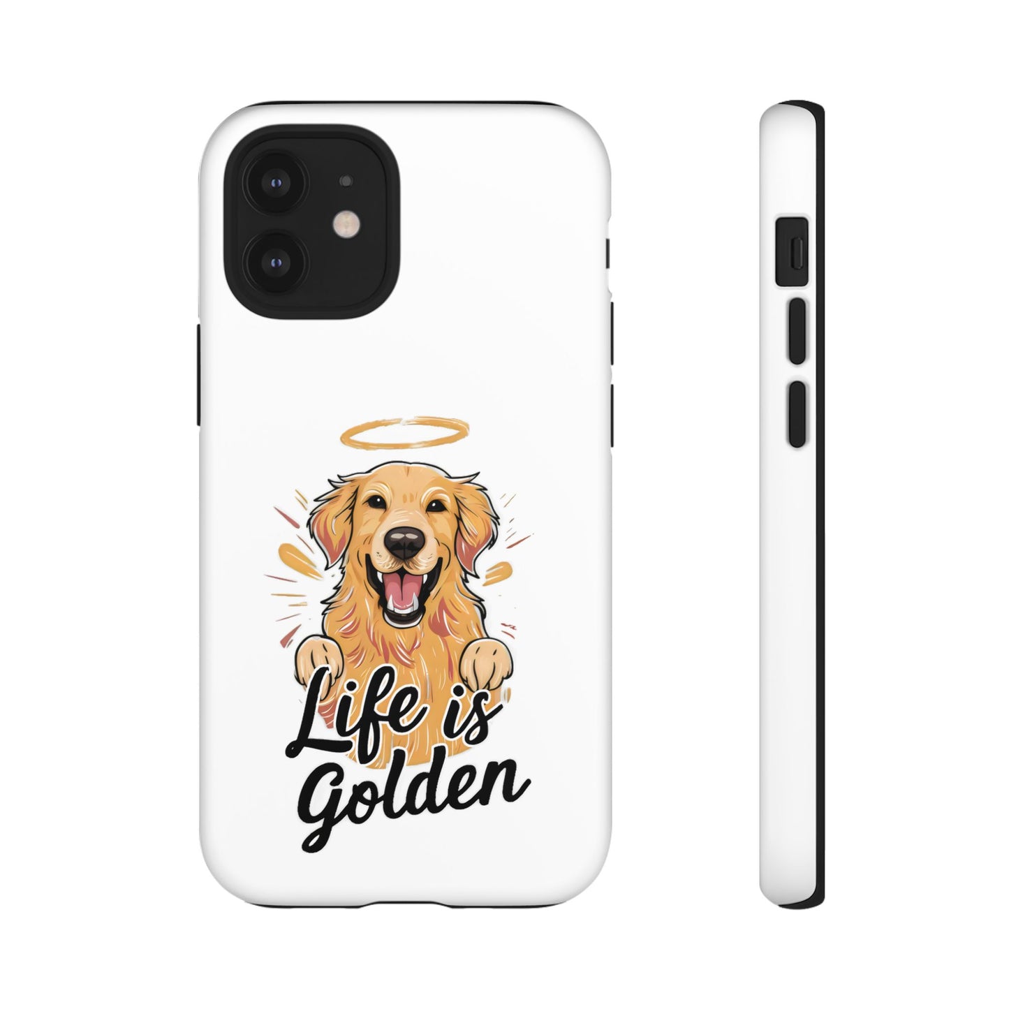 Cute Dog Cartoon Life is Golden iPhone Tough Cases