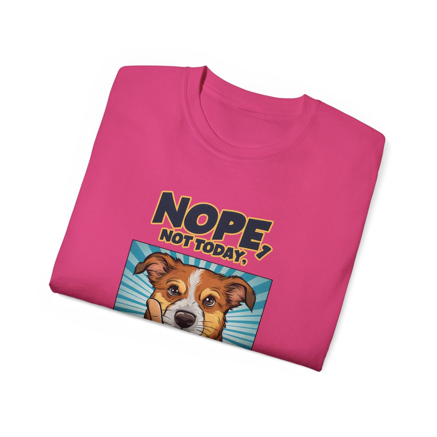 Cute Dog Cartoon Nope Not Today Organic T-Shirt