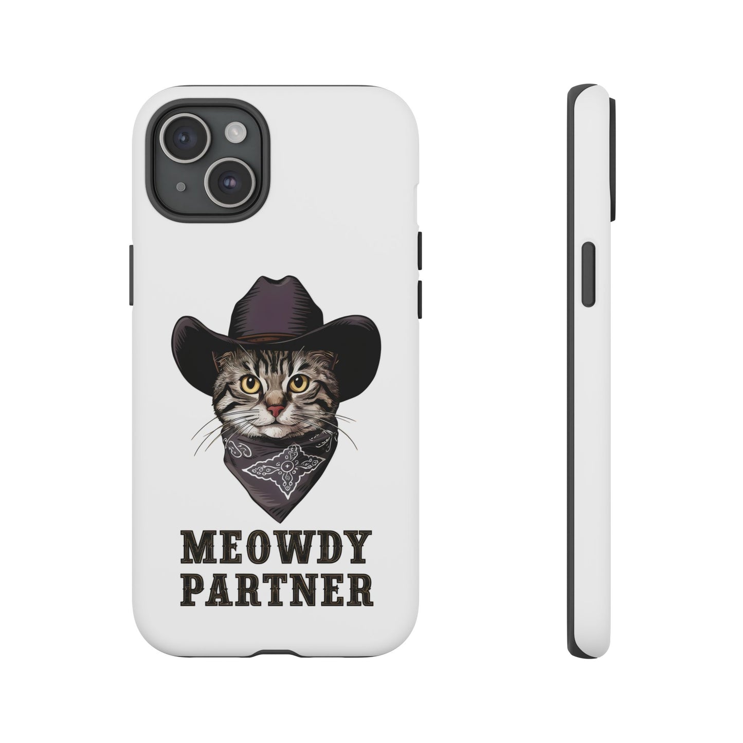 Cute Funny Cat Cartoon Meowdy Partner iPhone Tough Cases