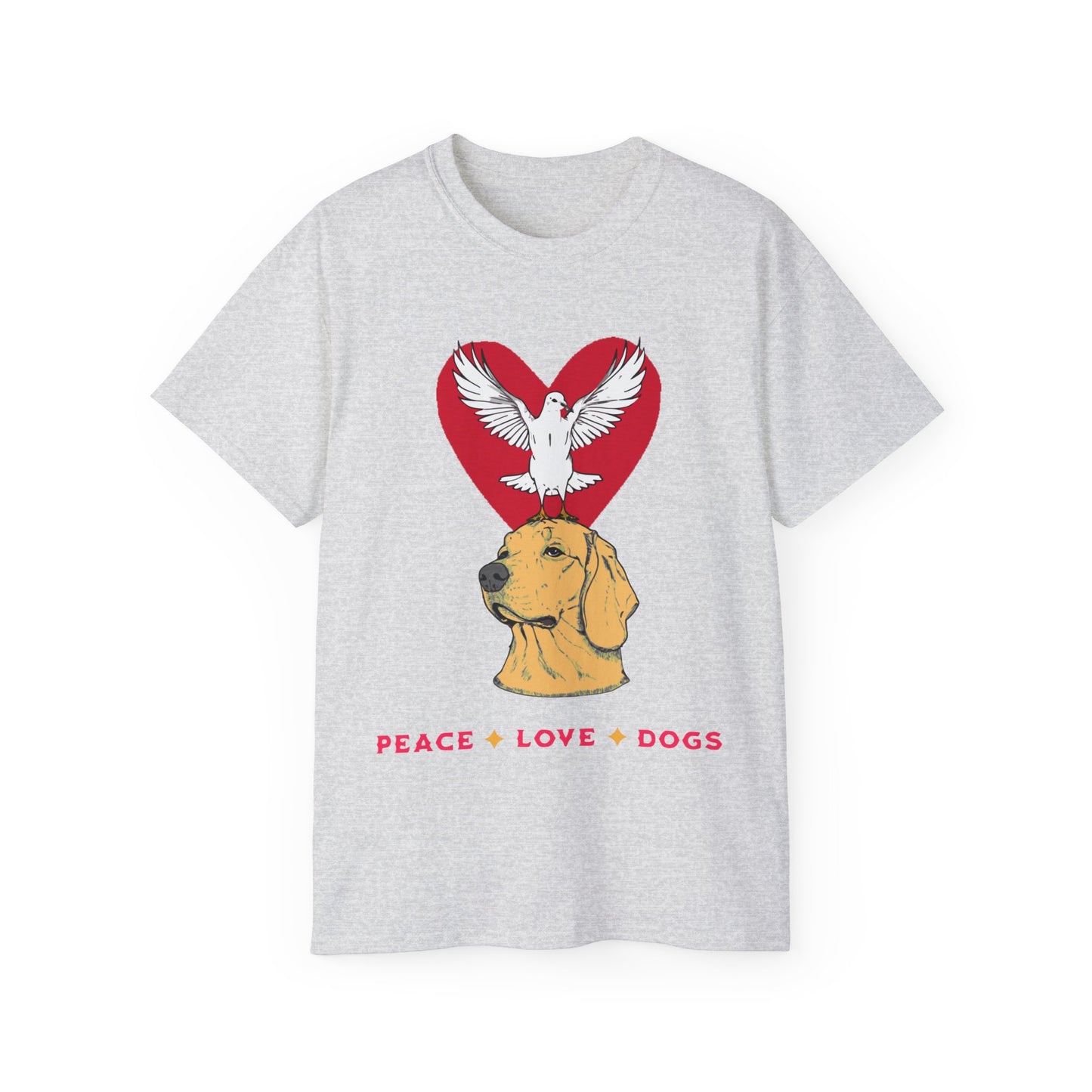 Dog Lover Peace Love Dogs Unisex Organic T-Shirt