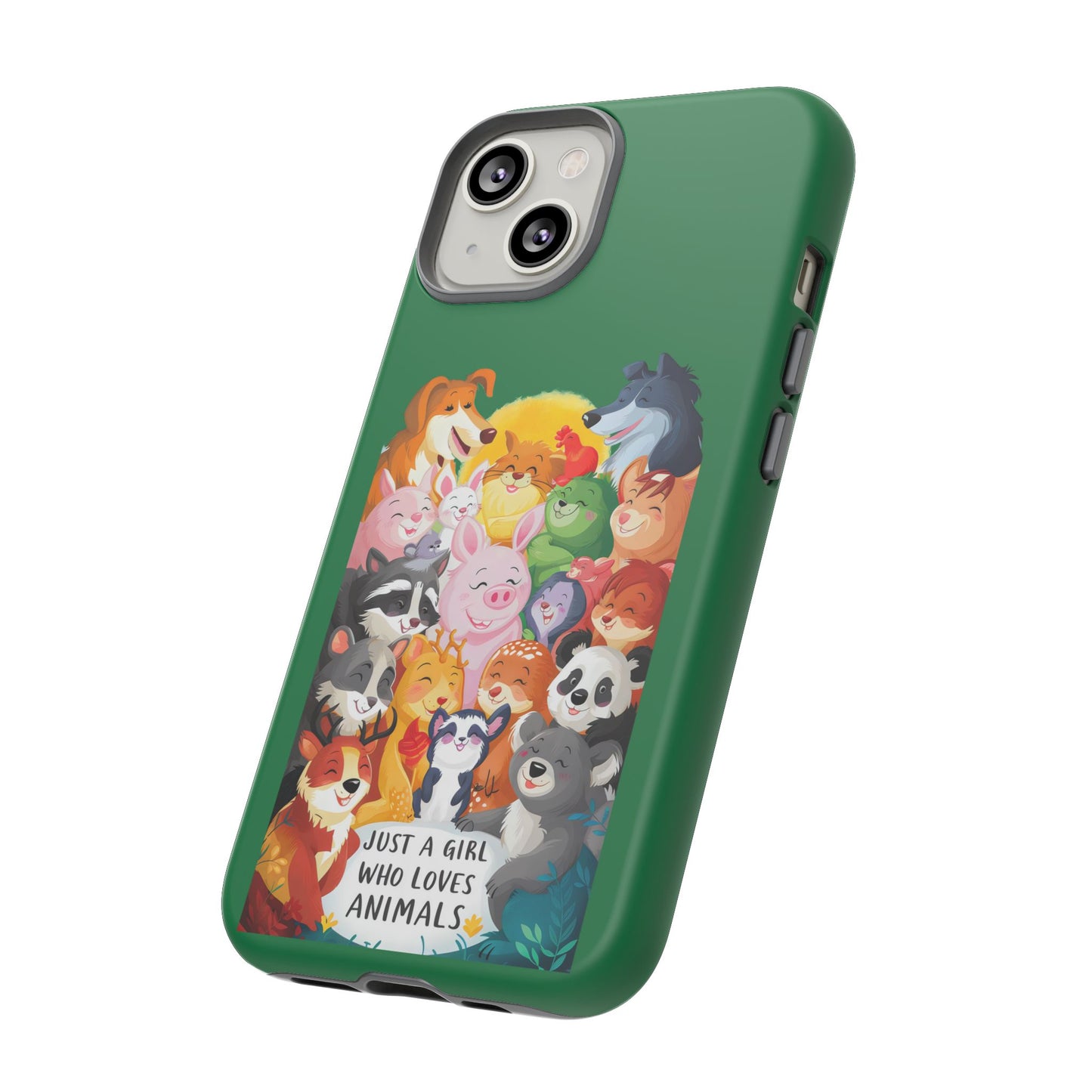 Cute Cartoon Just a Girl Who Loves Animals iPhone Tough Cases