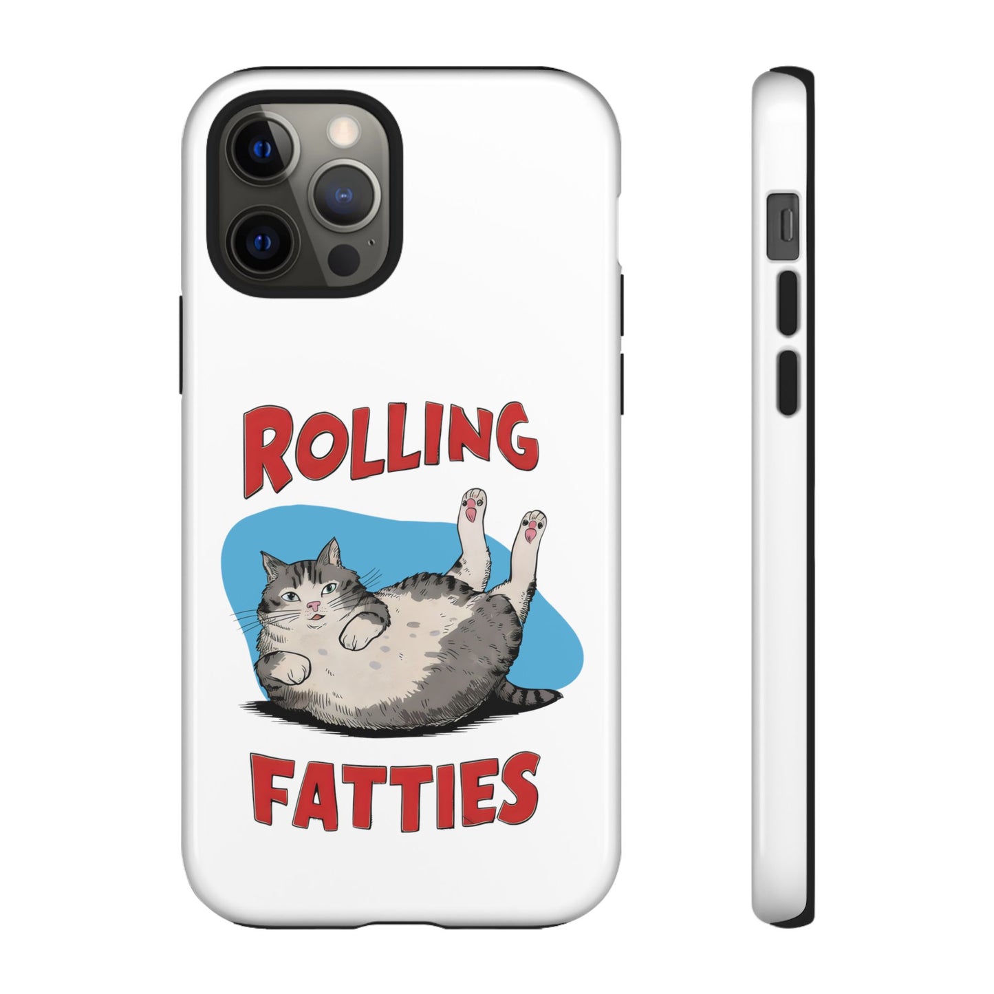 Cute Funny Cat Cartoon Rolling Fatties Meme iPhone Tough Cases