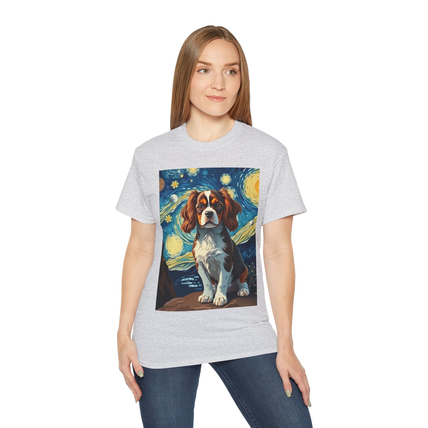 Starry Night Cavalier King Charles Spaniel Organic Tee