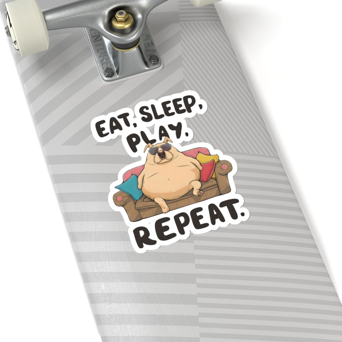 Cute Funny Dog Cartoon Eat Sleep Play Repeat Meme Kiss-cut Stickers