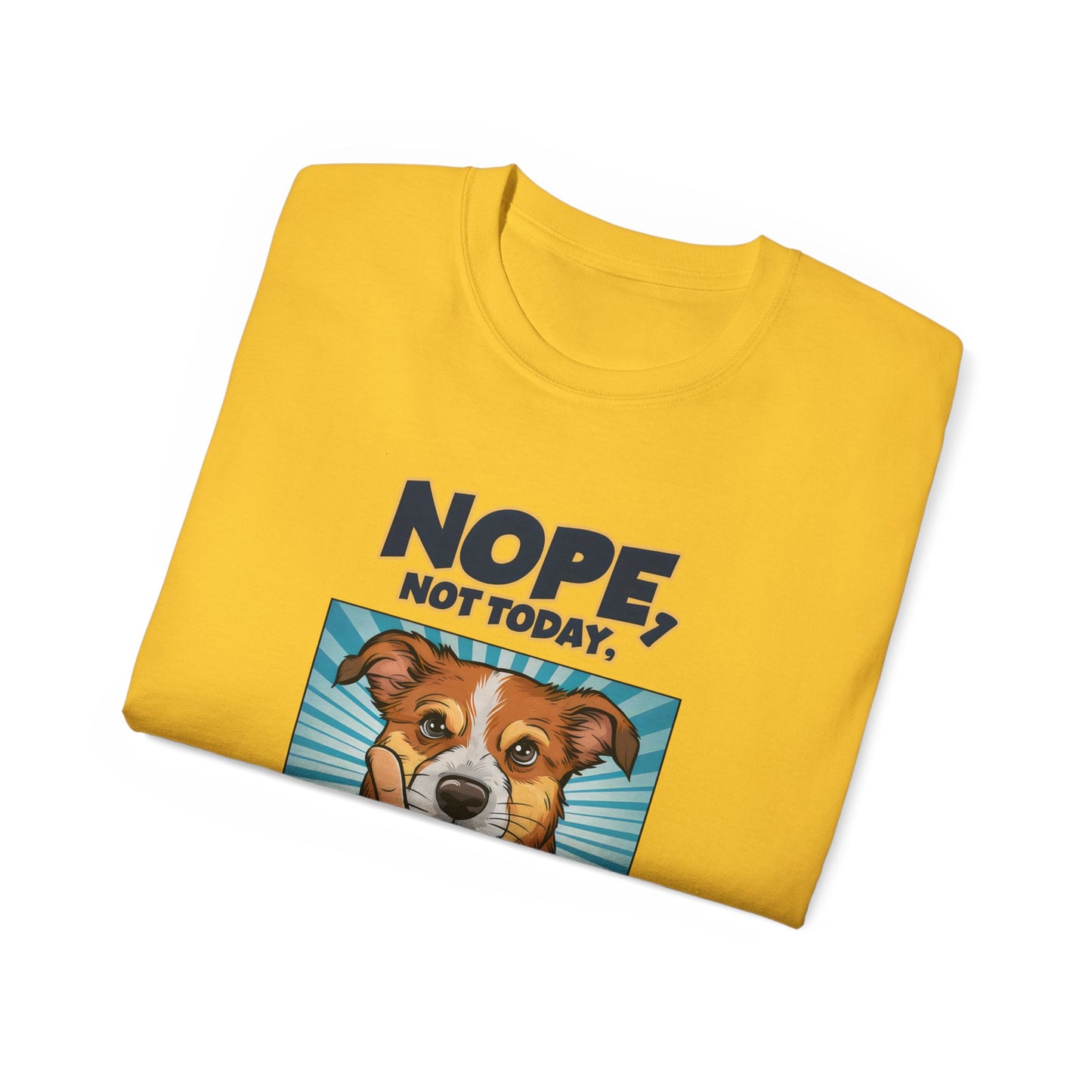 Cute Dog Cartoon Nope Not Today Organic T-Shirt