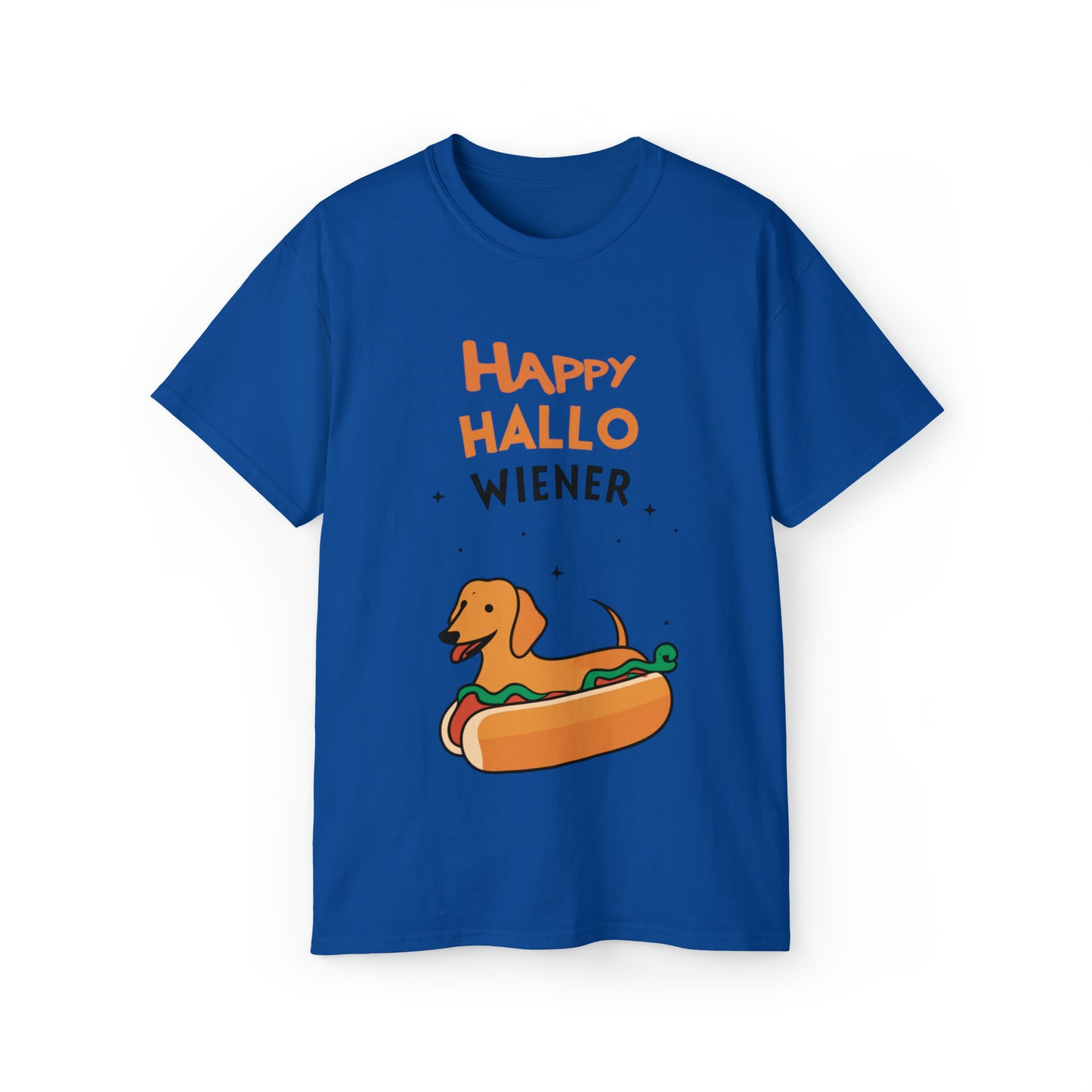 Cute Funny Happy Hallowiener Unisex Organic T-Shirt