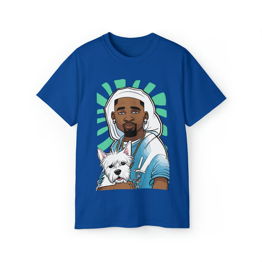 Cute Funny Rappers with Puppies Unisex Organic T-Shirt