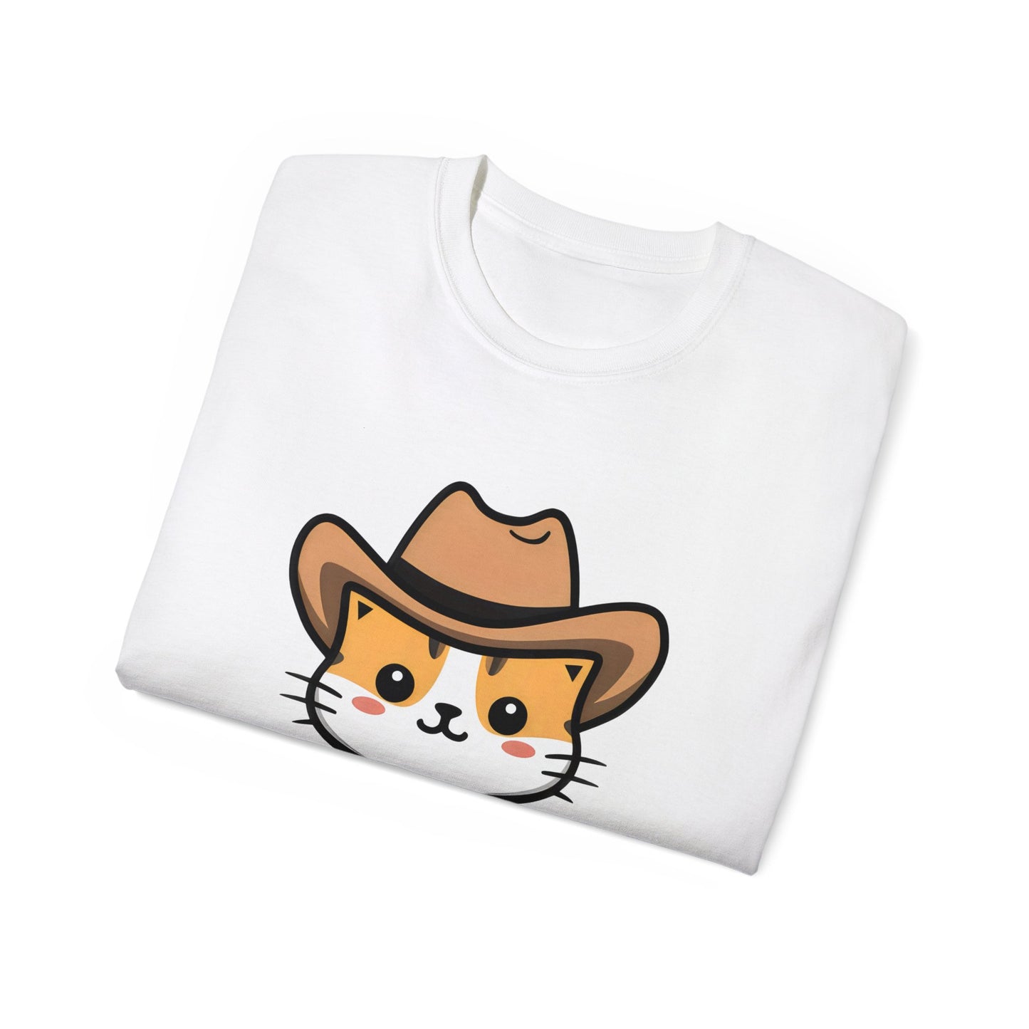 Cute Cat Cartoon Meowdy Unisex Organic T-Shirt