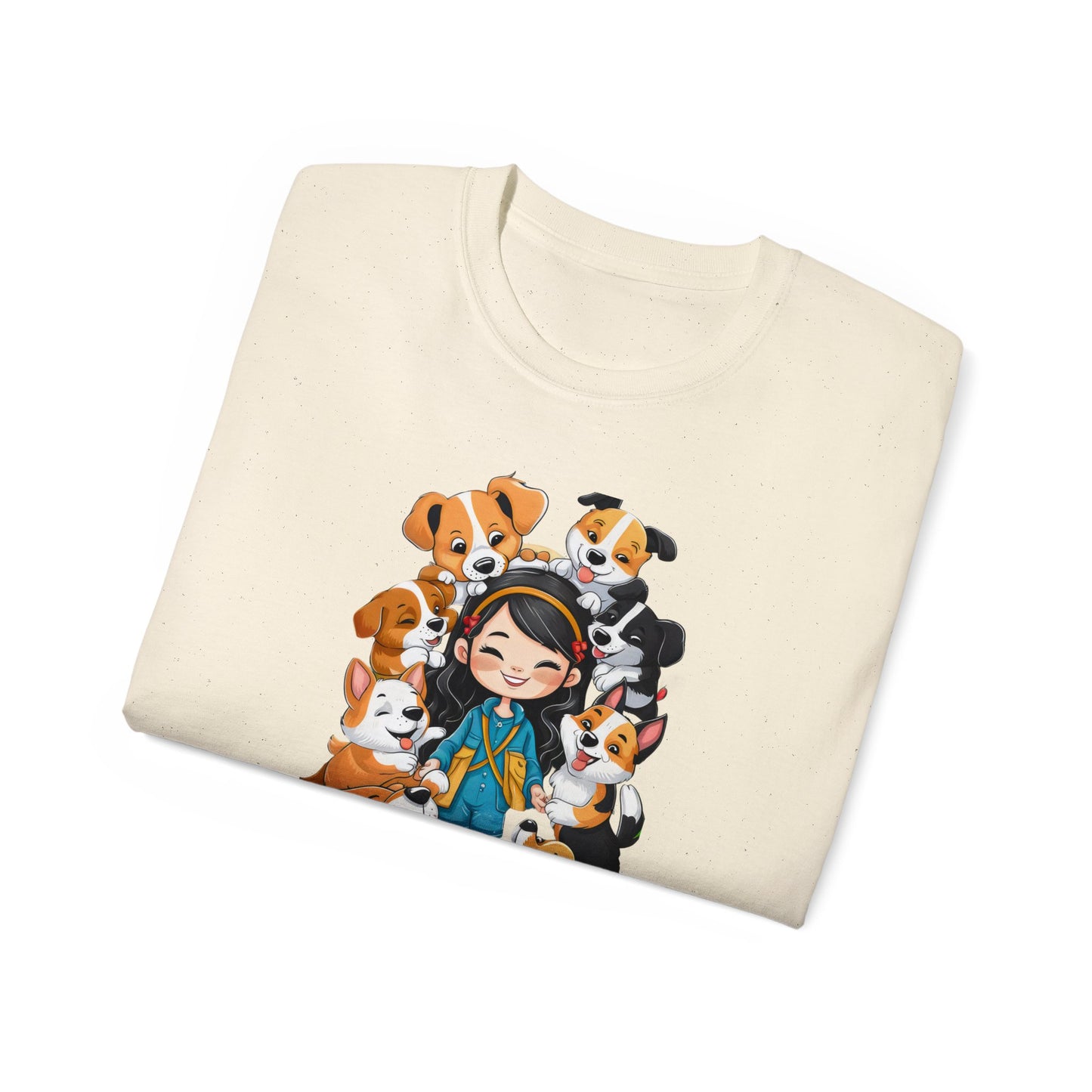 Cute Cartoon Just a Girl Who Loves Dogs Organic T-Shirt