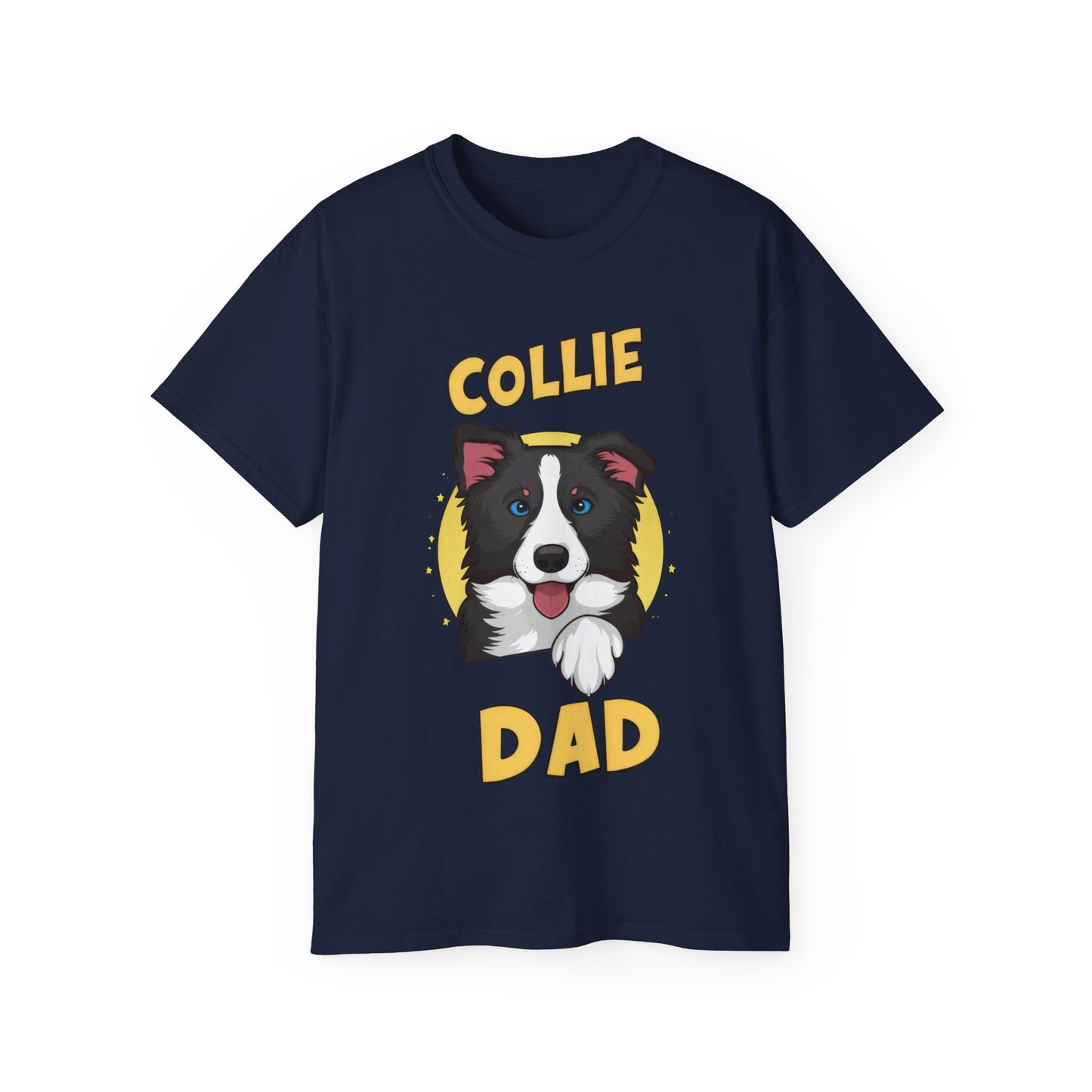 Cute Cartoon Collie Dad Organic T-Shirt