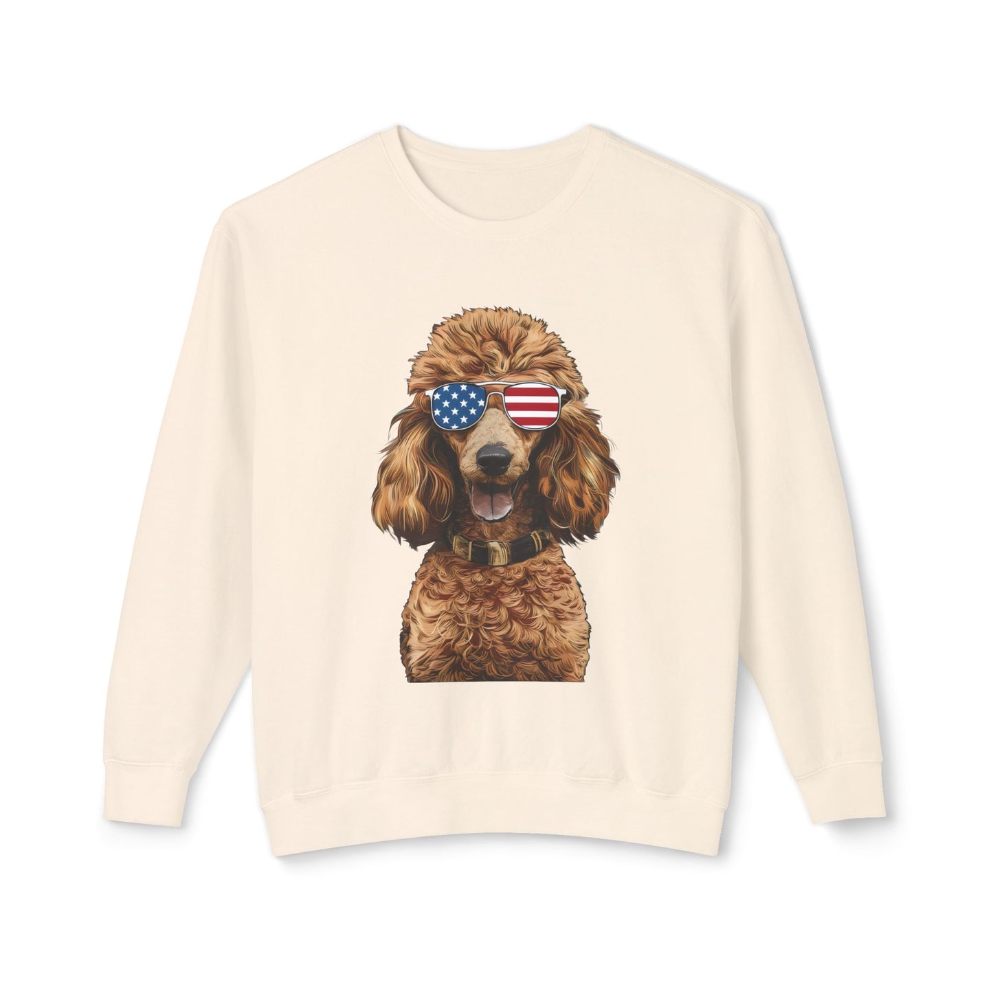 Cute Poodle in Sunglasses with US Lenses Sweatshirt