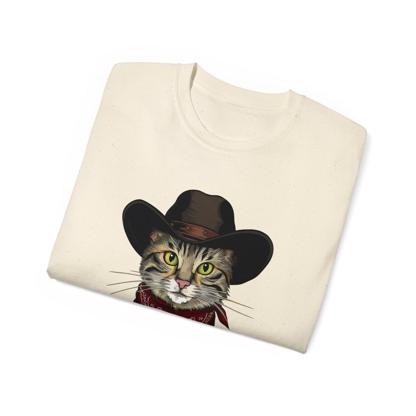 Cute Cat Cartoon Meowdy Partner Unisex Organic T-Shirt