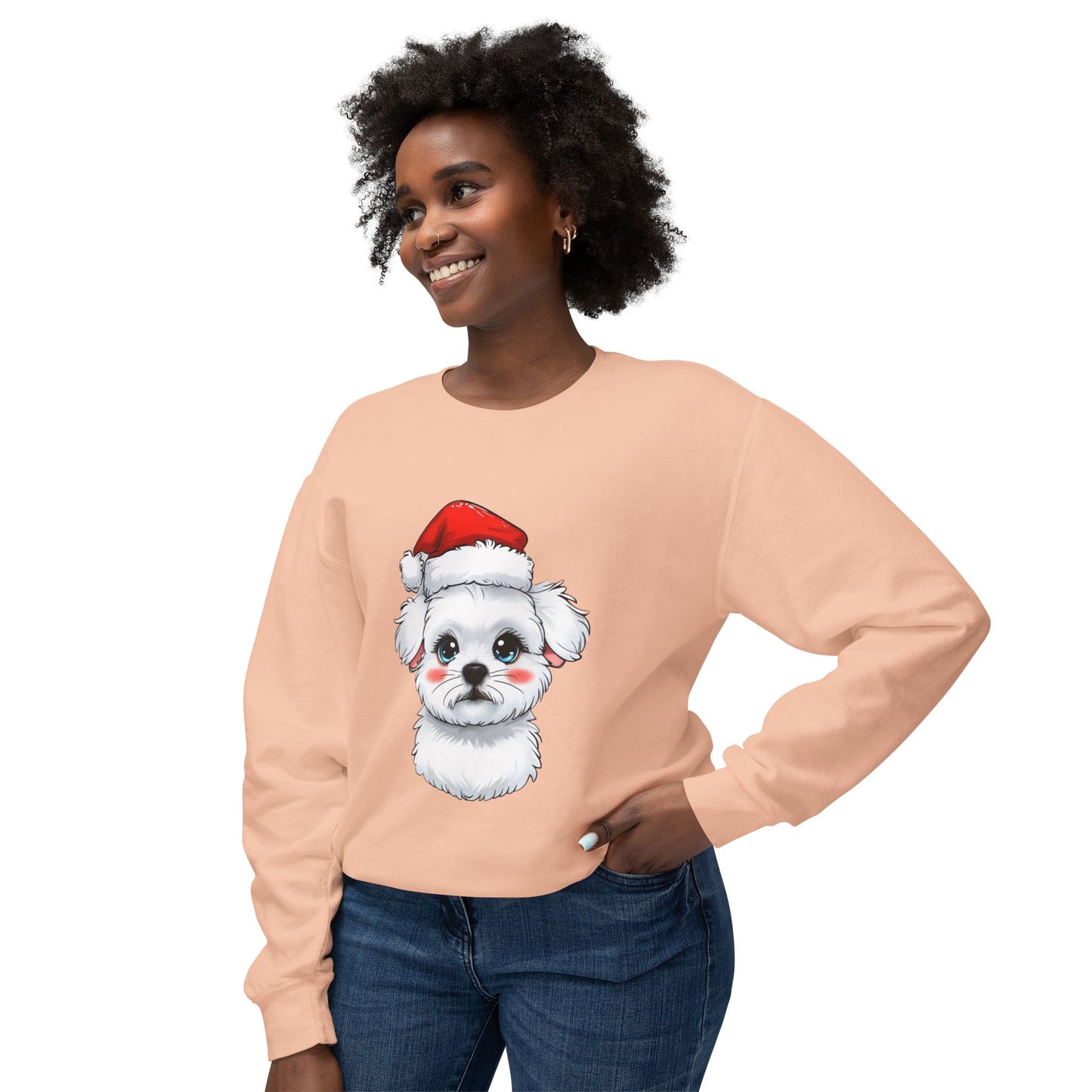 Cute Dog Cartoon Bichon Frise Christmas Sweatshirt