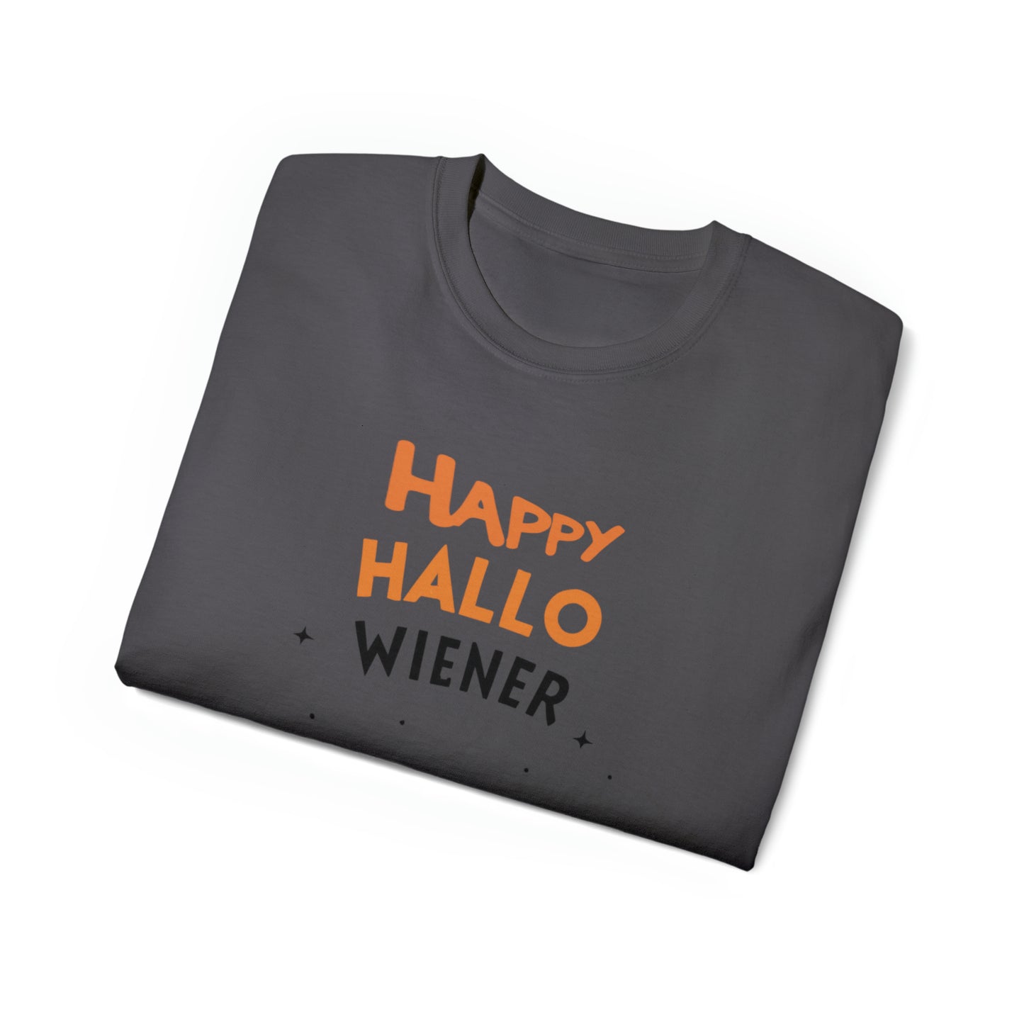 Cute Funny Happy Hallowiener Unisex Organic T-Shirt