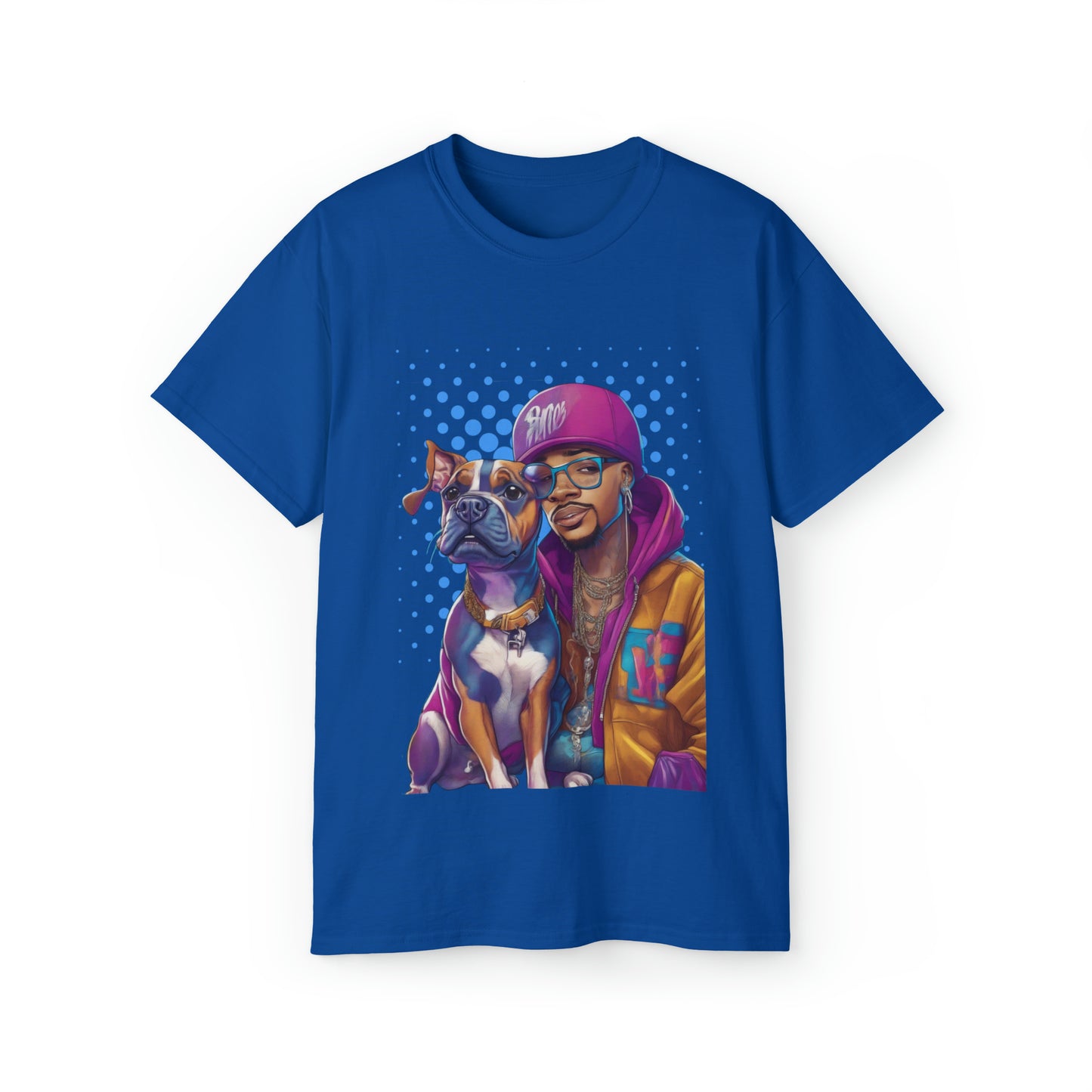 Cute Funny Rappers with Dogs Unisex Organic T-Shirt