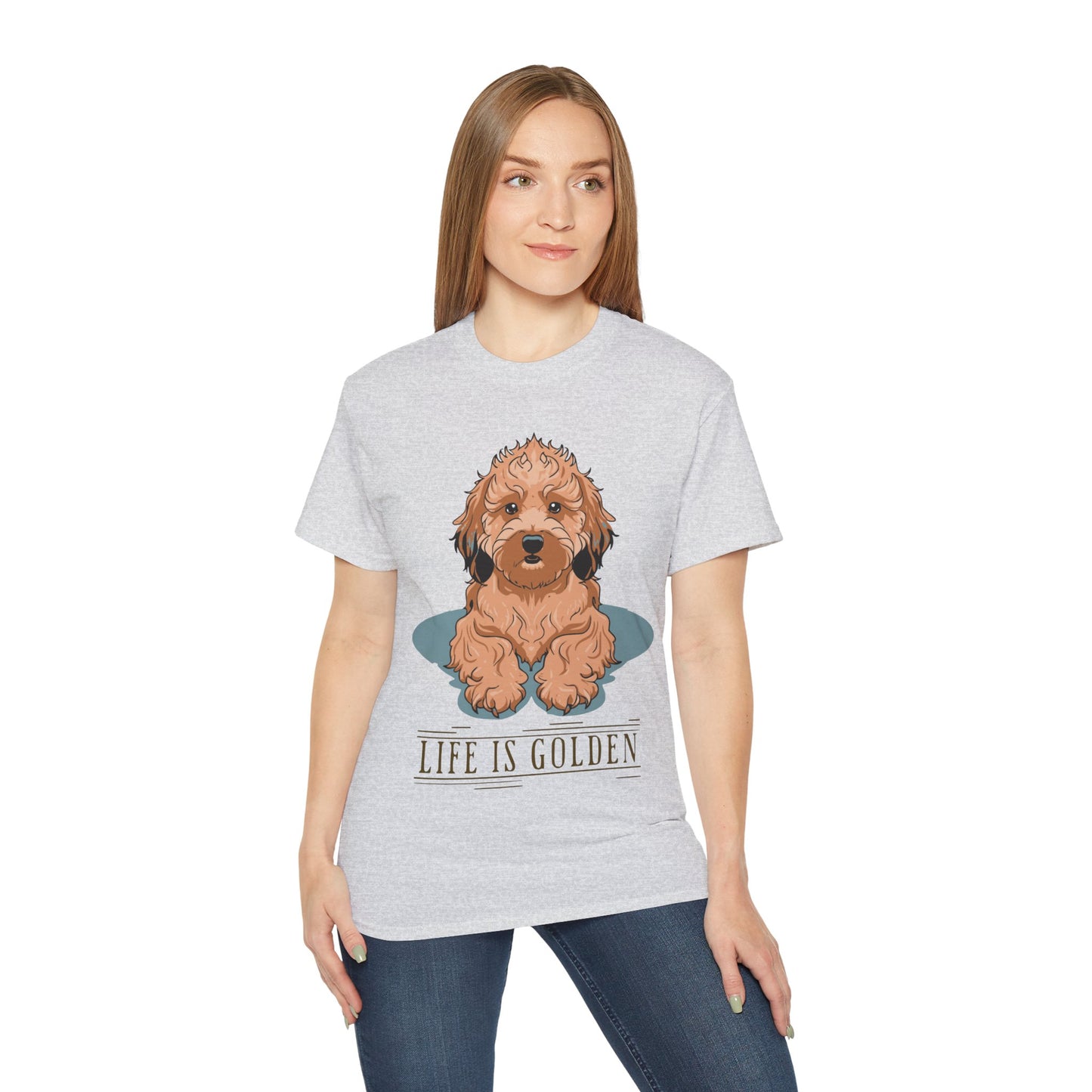 Goldendoodle Lover Life is Golden Unisex Organic T-Shirt