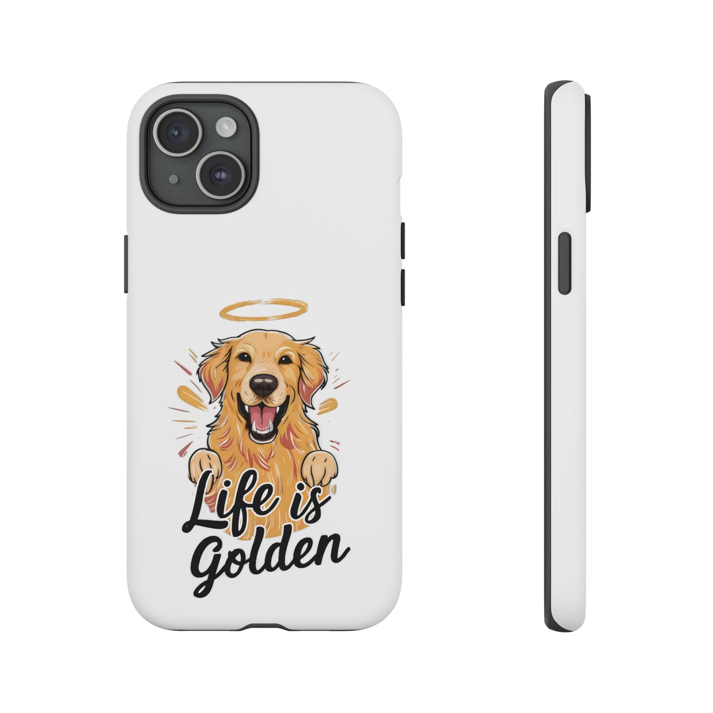 Cute Dog Cartoon Life is Golden iPhone Tough Cases