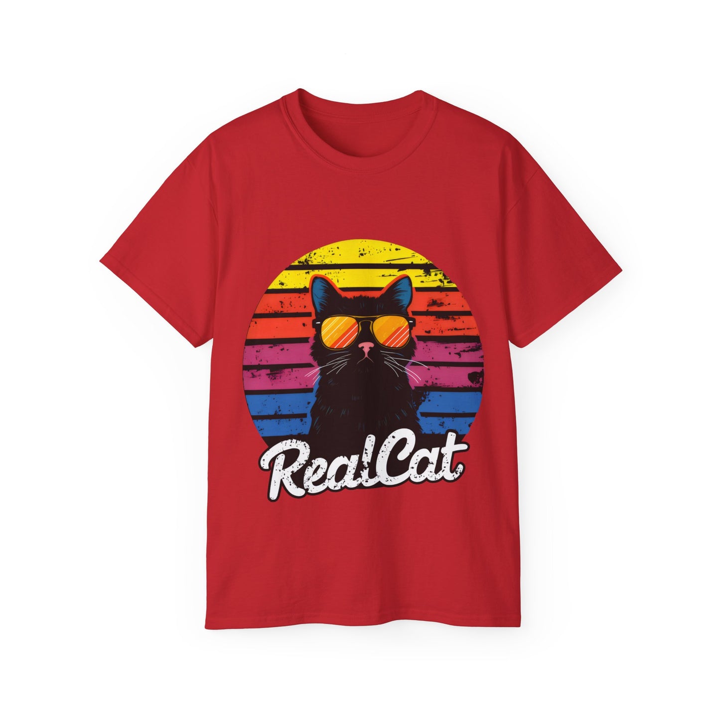 Cute Funny Cartoon Real Cat Unisex Organic T-Shirt