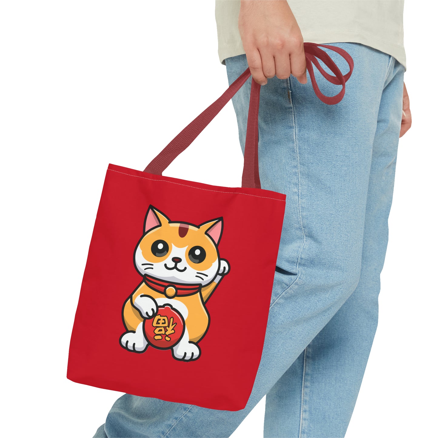 Cute Japanese Lucky Cat Cartoon Chinese New Year Tote Bag