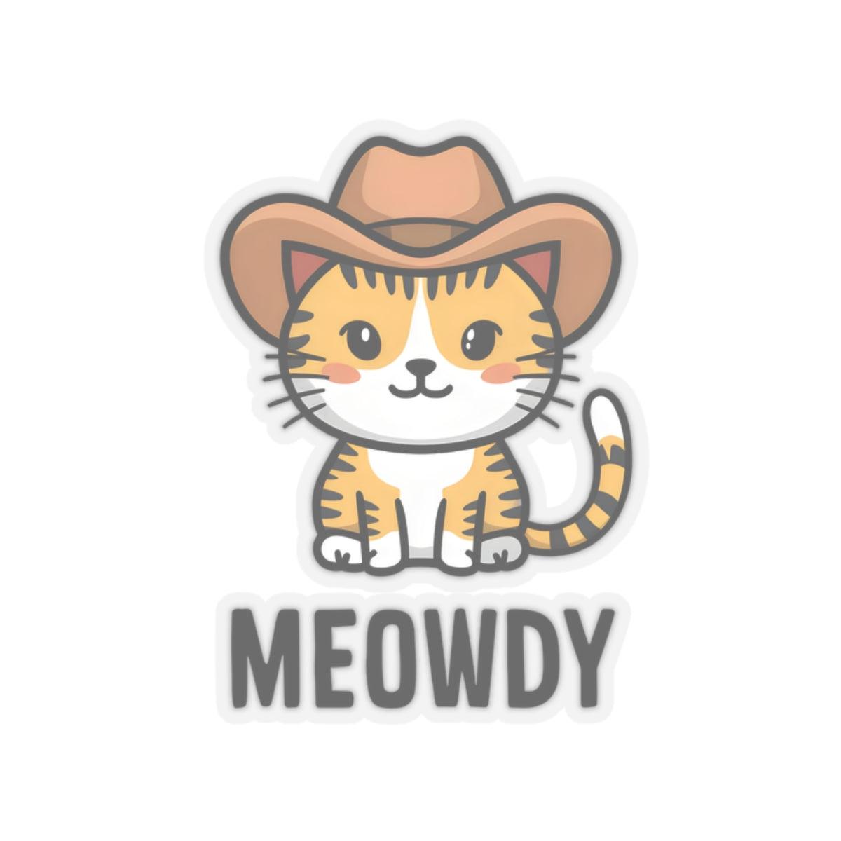 Cute Cat Cartoon Meowdy Kiss-cut Stickers