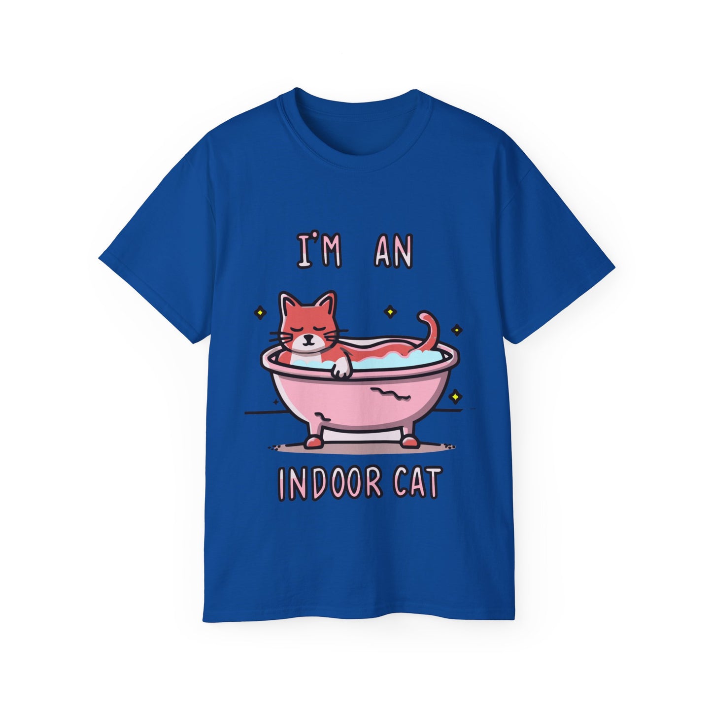 Cute Cat Cartoon I'm an Indoor Cat Unisex Organic T-Shirt