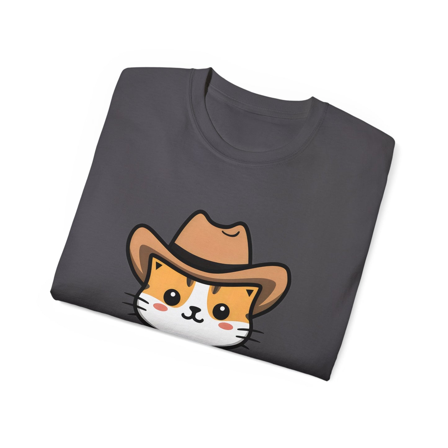 Cute Cat Cartoon Meowdy Unisex Organic T-Shirt