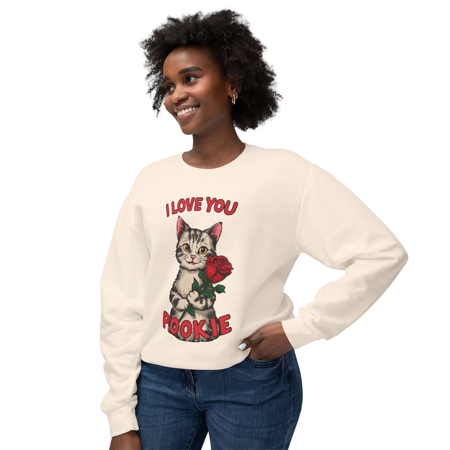 Cute Funny Cat Cartoon I Love You Poookie Sweatshirt