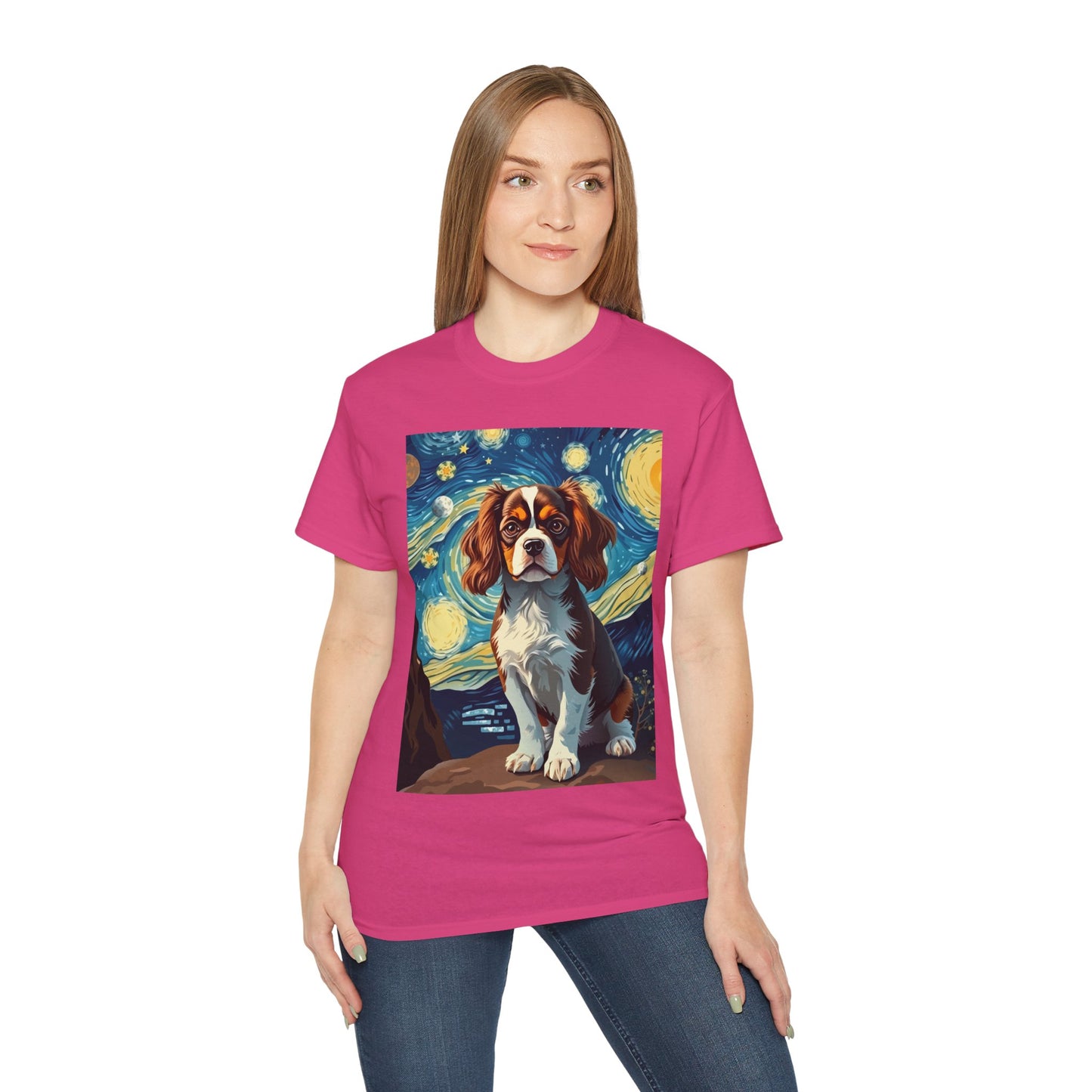 Starry Night Cavalier King Charles Spaniel Organic Tee