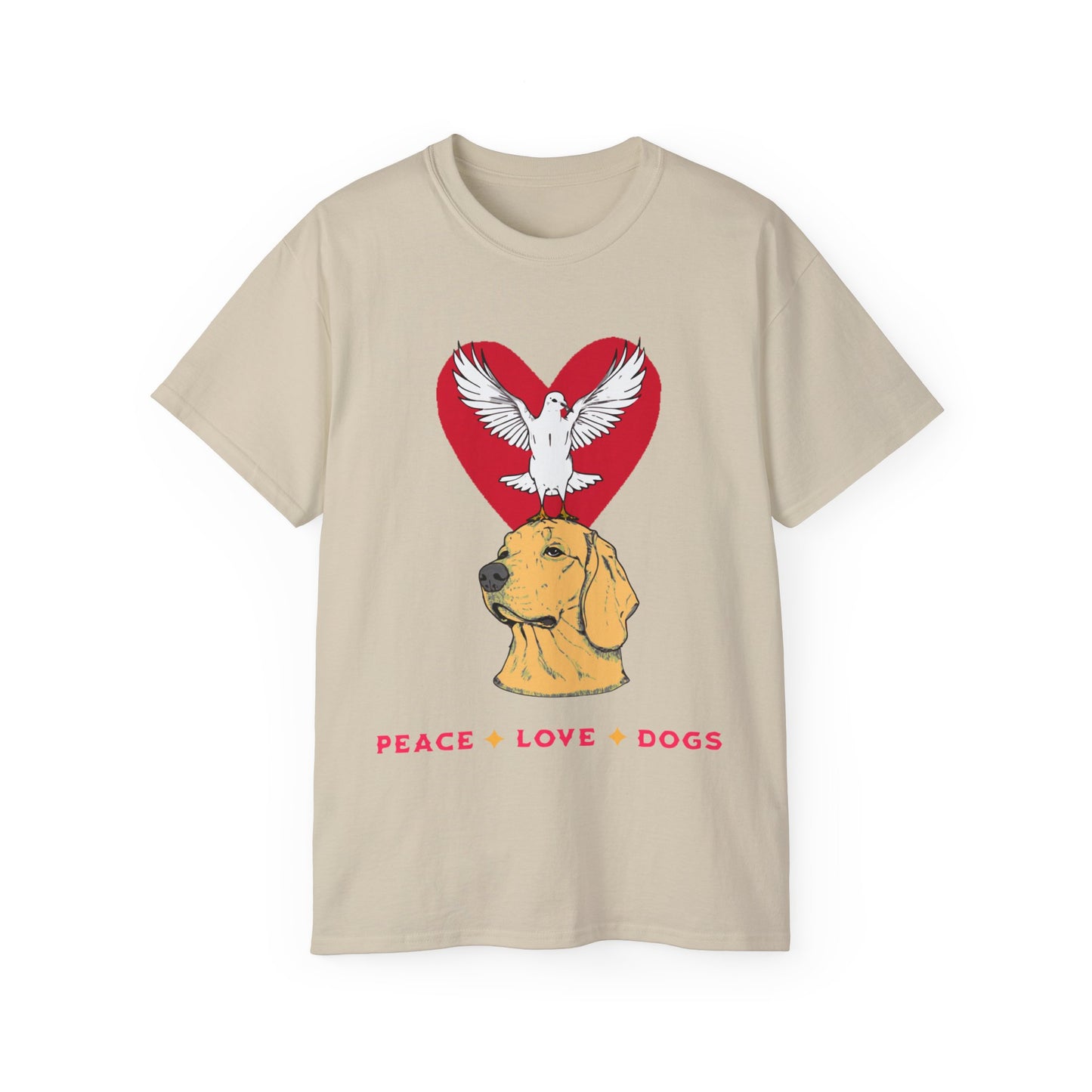 Dog Lover Peace Love Dogs Unisex Organic T-Shirt