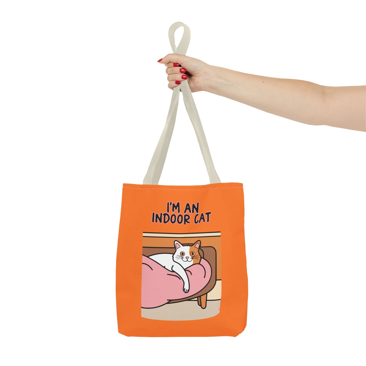 Cute Funny I'm an Indoor Cat Cartoon Meme Tote Bag