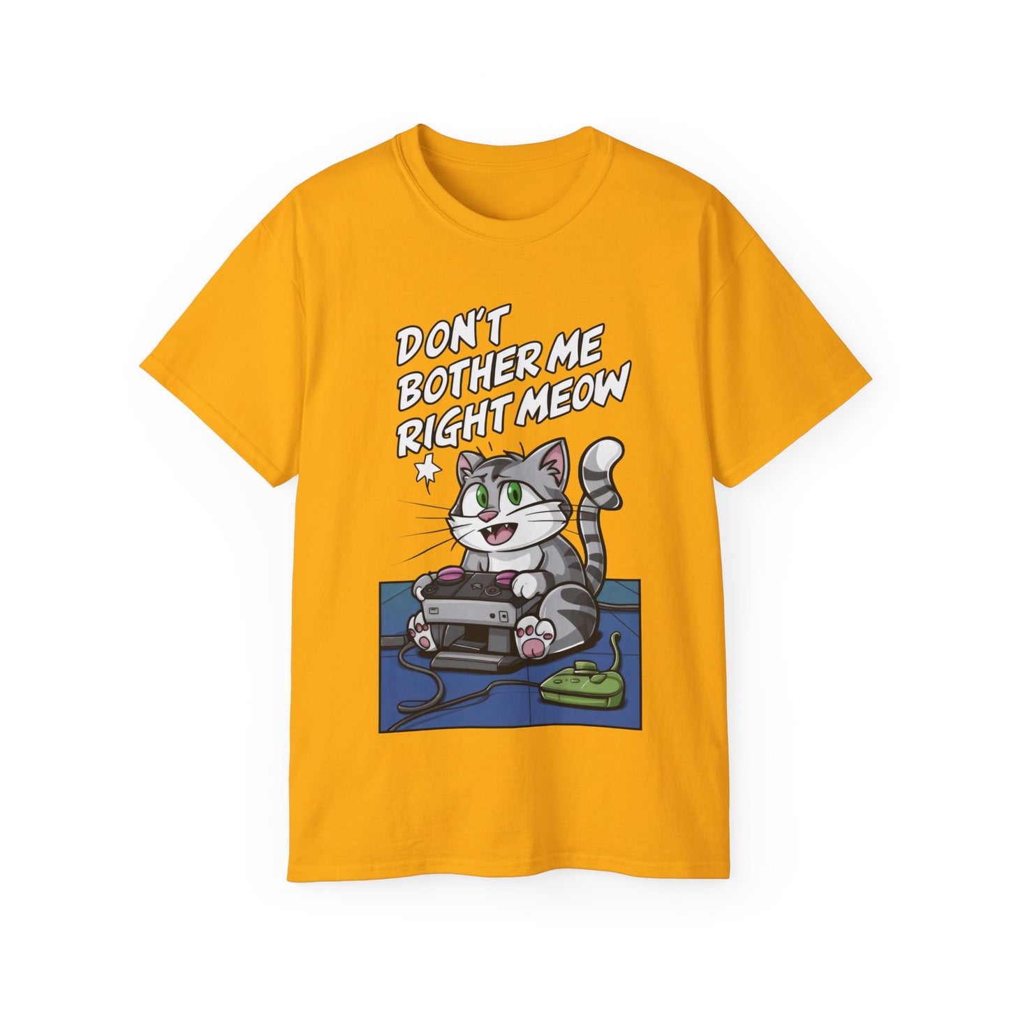 Cute Cat Cartoon Don't Bother Me Right Meow Unisex Organic T-Shirt