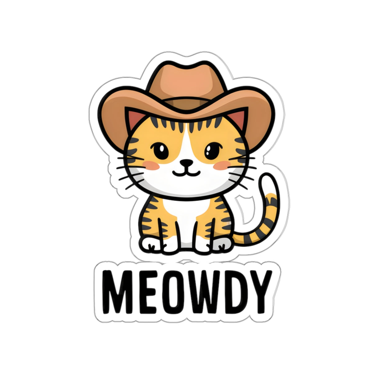 Cute Cat Cartoon Meowdy Kiss-cut Stickers