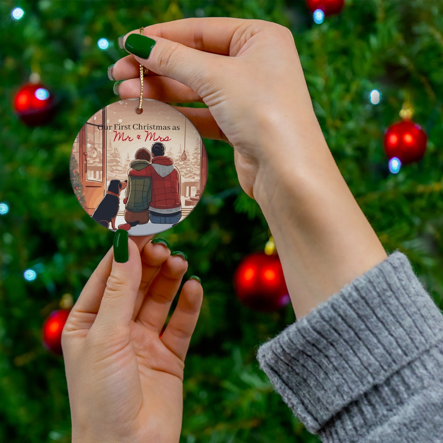 Our First Christmas Dog Lover Ceramic Ornament