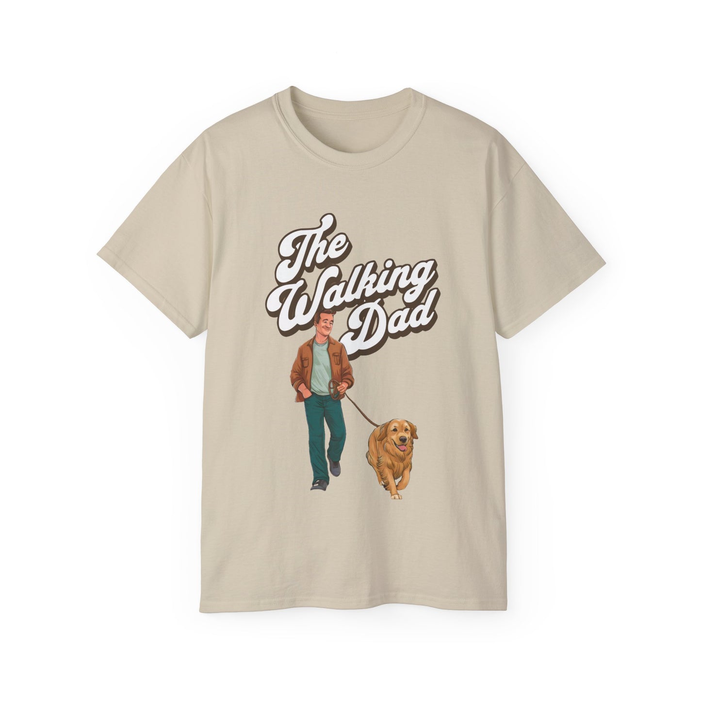 Cute Funny Dog Cartoon the Walking Dad Meme Unisex Organic T-Shirt