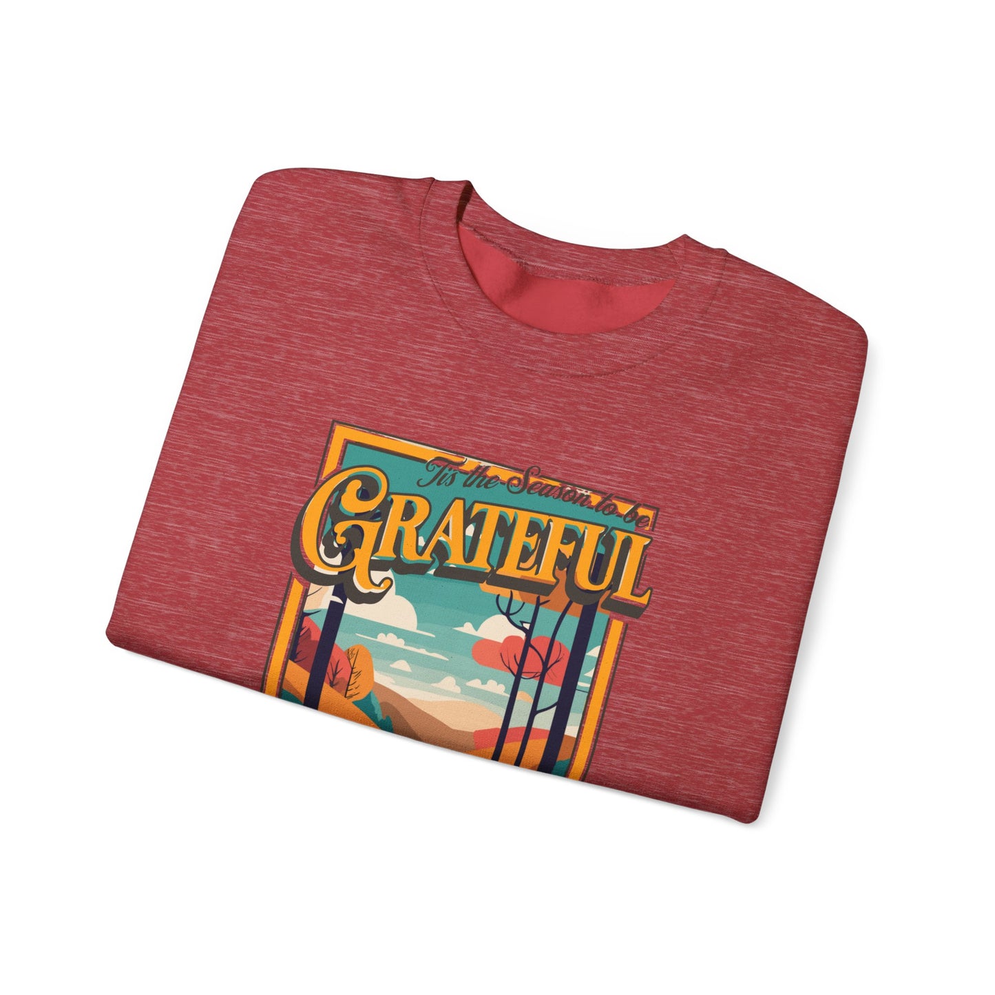 Tis the Season to be Grateful Thanksgiving Unisex Crewneck Sweatshirt