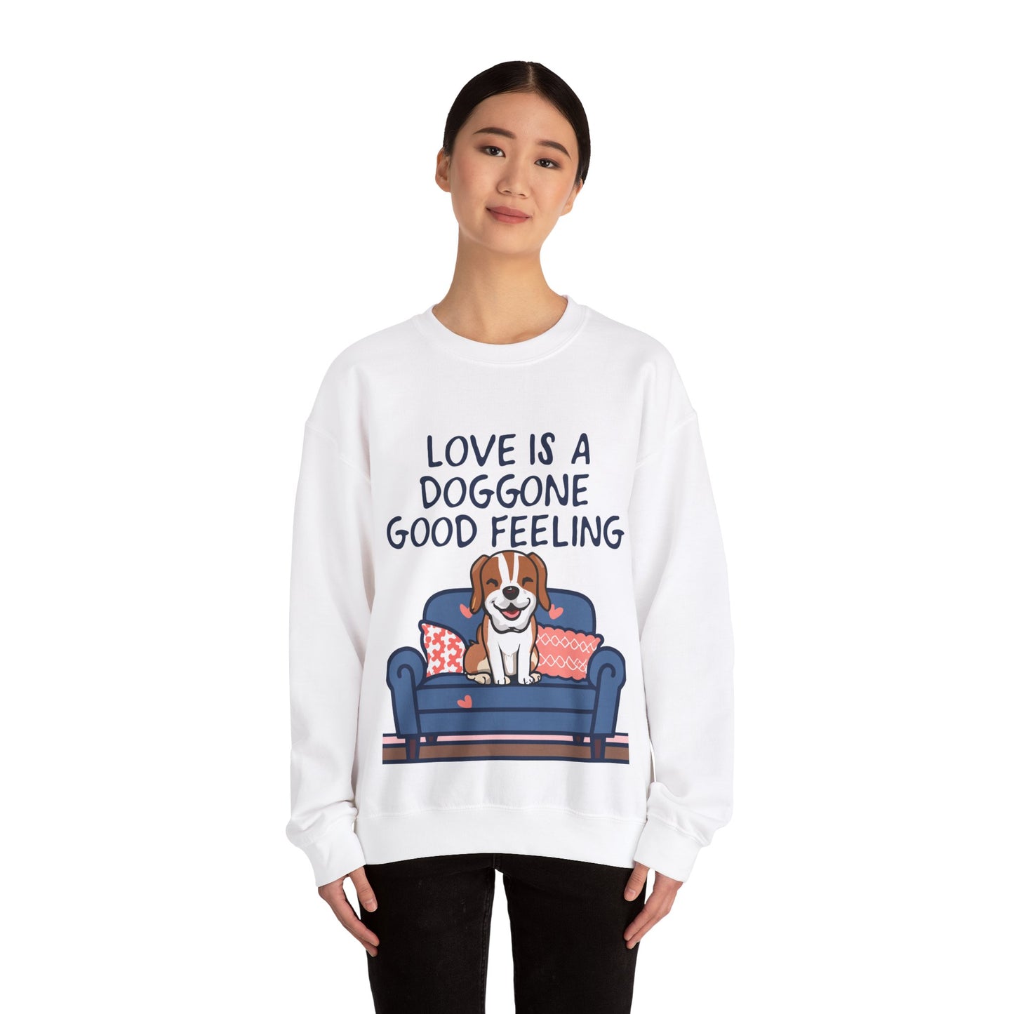 Cute Dog Cartoon Valentine's Day Meme Crewneck Sweatshirt