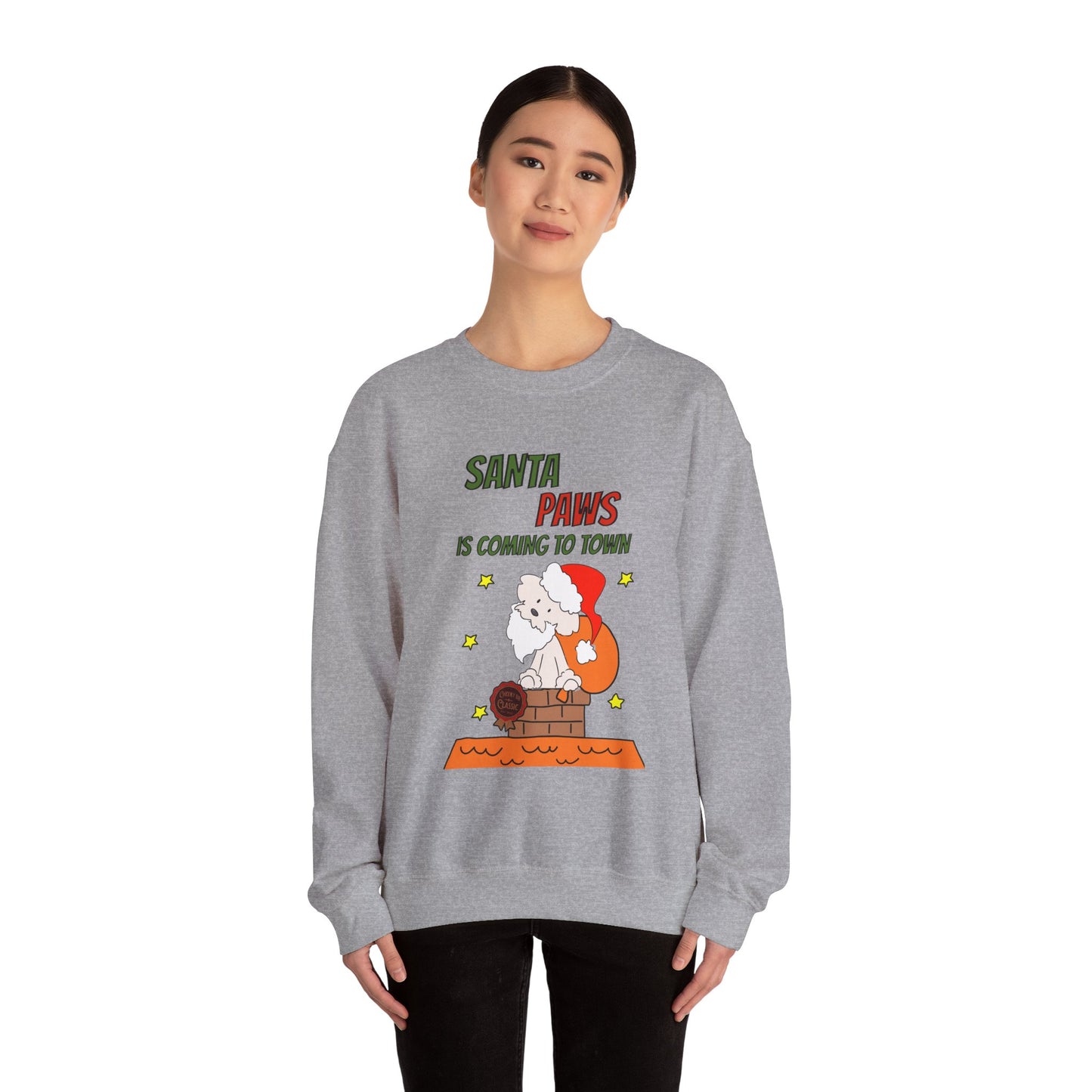 Santa Paws is Coming to Town Unisex Crewneck Sweatshirt