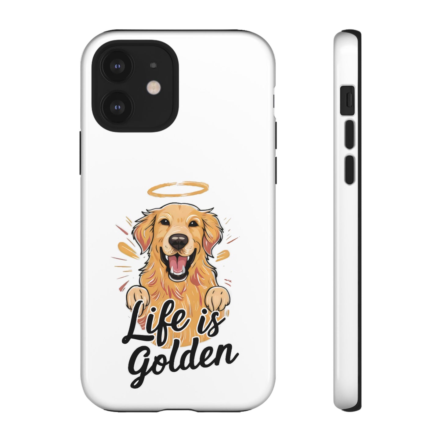 Cute Dog Cartoon Life is Golden iPhone Tough Cases